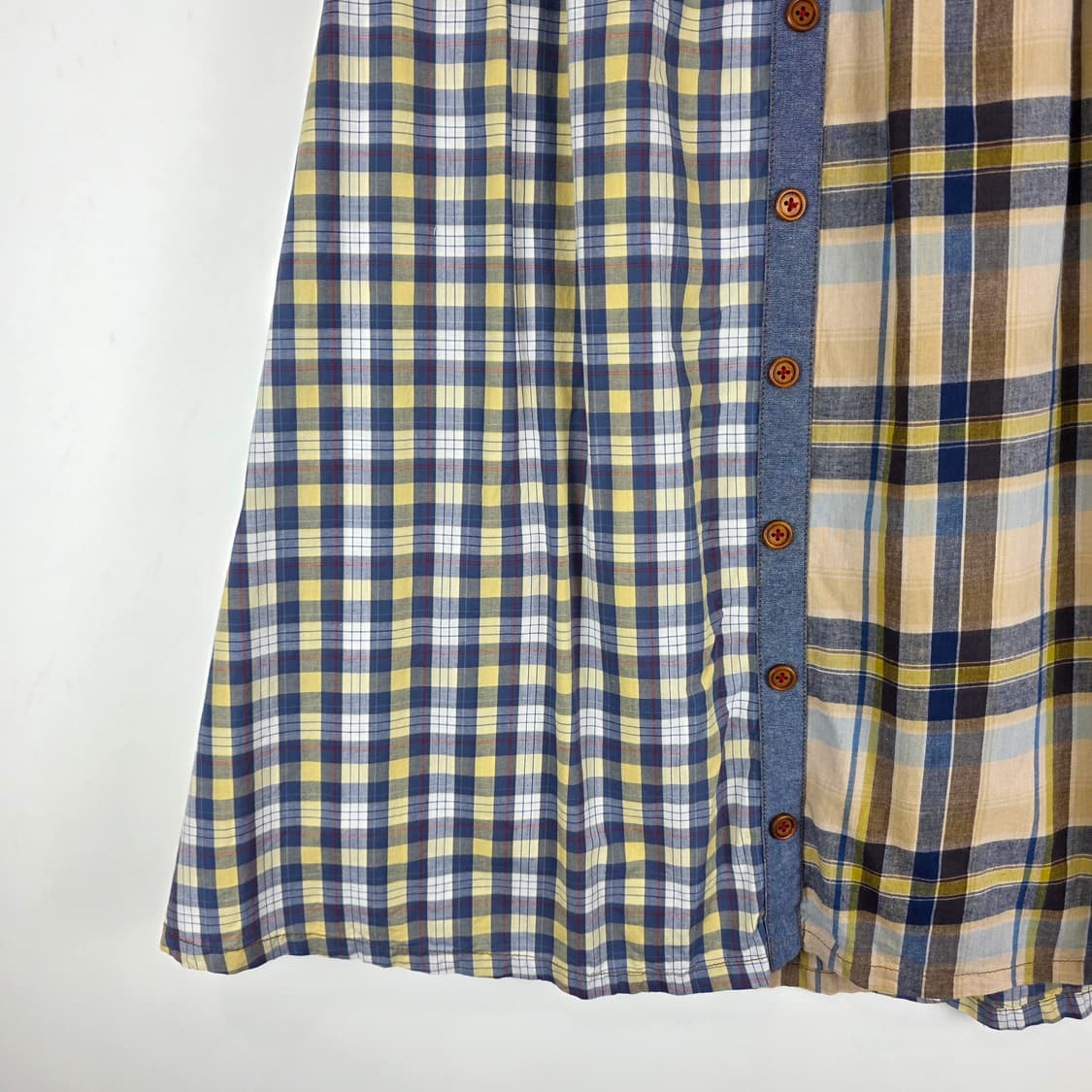 체크 패치워크 롱스커트 상품이미지4