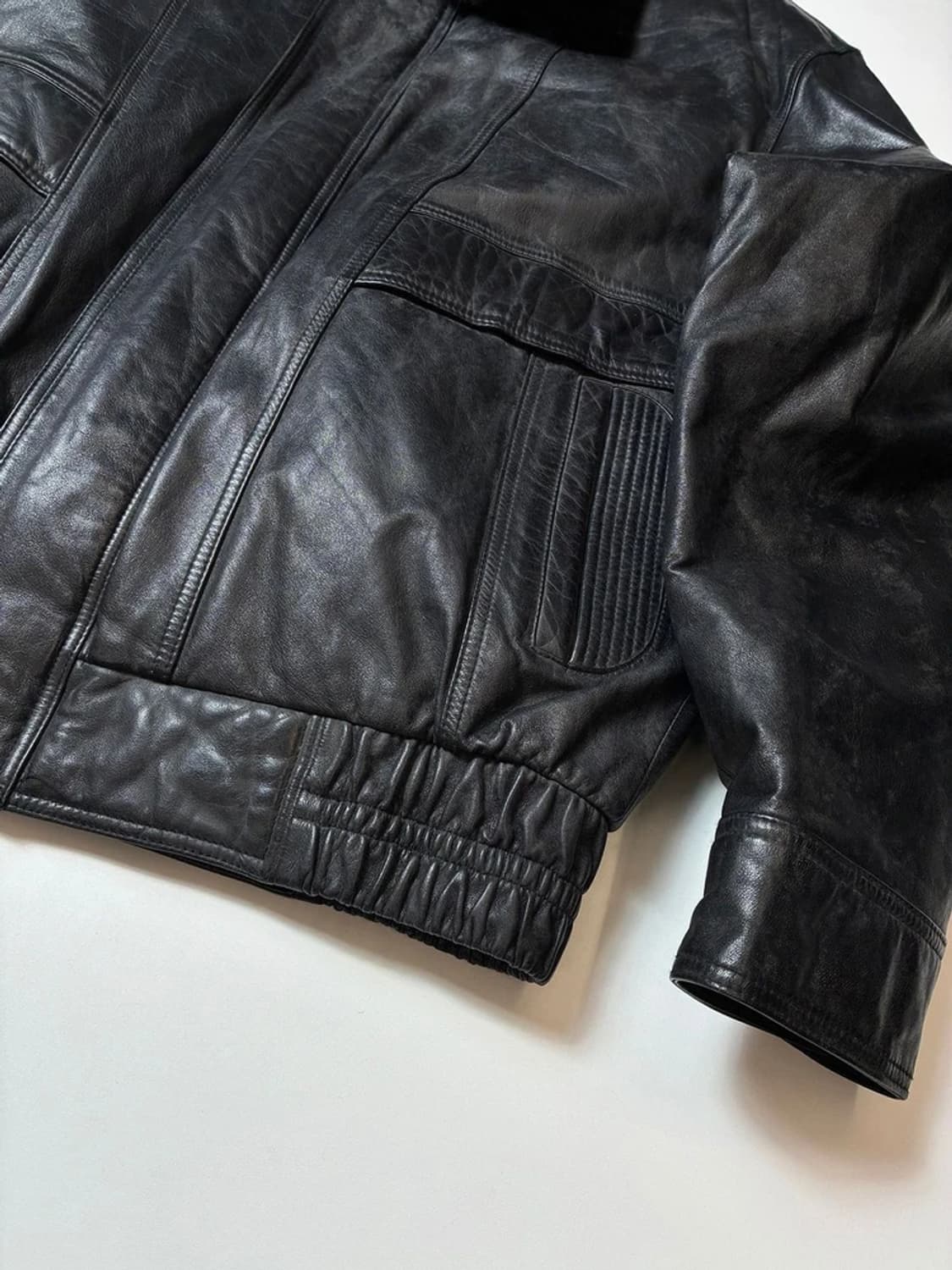 Selected 90's 봄버 가죽 항공 자켓 PN8472 상품이미지3