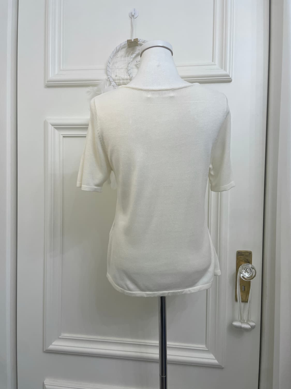 ivory lace point square-neck half knit t 상품이미지3