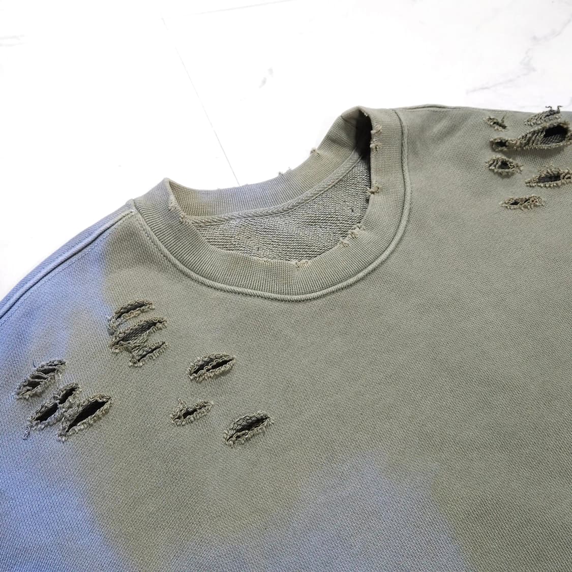 100~105)어텐션로우 디스트로이드ver.2 피그먼트 맨투맨 상품이미지3