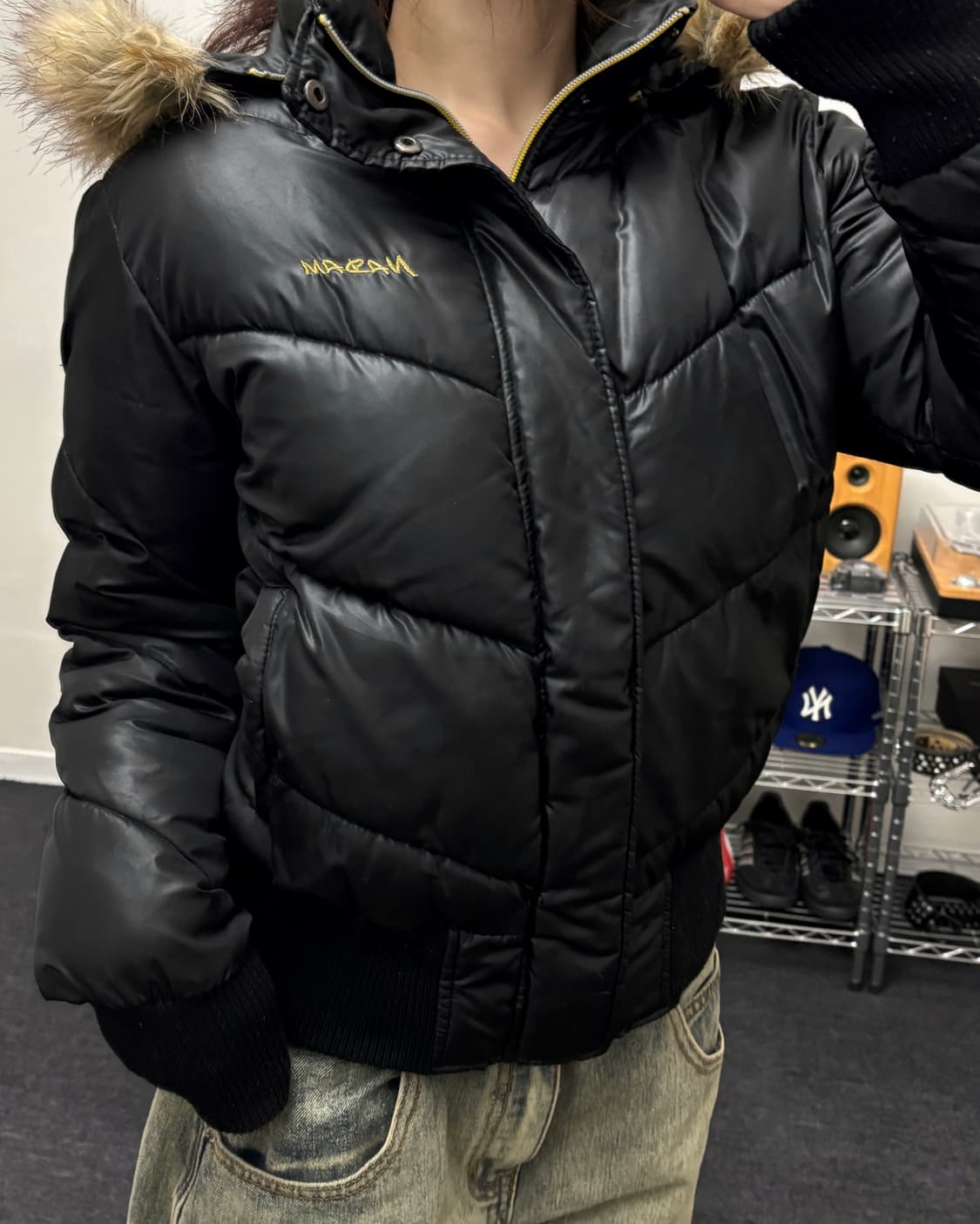 올드 빈티지 퍼 크롭 패딩 점퍼 상품이미지2