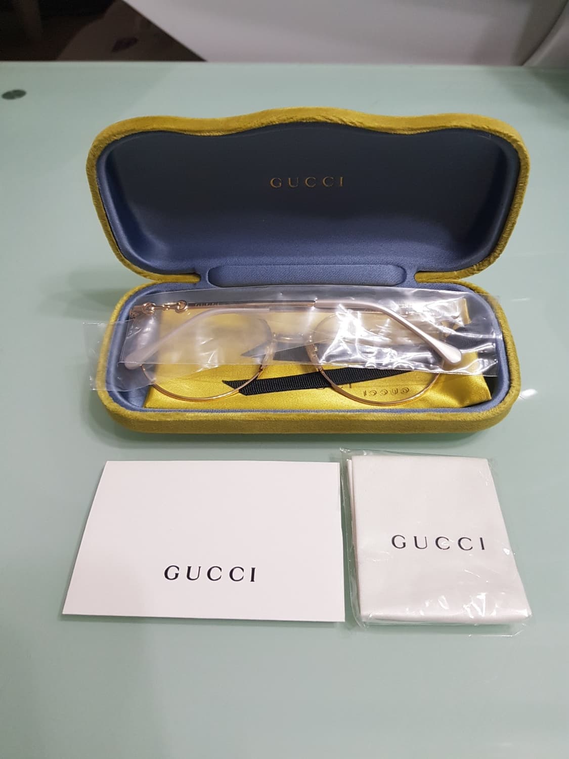 새상품 풀구성)구찌 홀스빗 샴페인골드 남녀안경테 상품이미지9