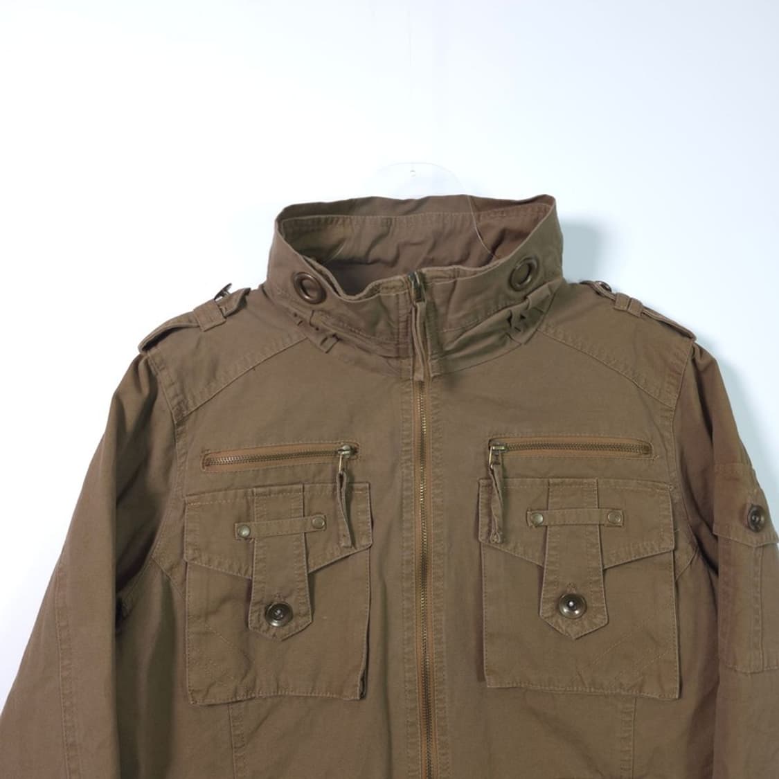 Vintage 멀티 포켓 디테일 하이넥 밀리터리 야상 자켓 XL 상품이미지3