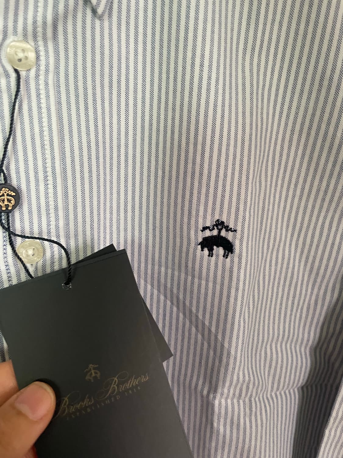 브룩스 브라더스 시그니처 로고 스트라이프 옥스퍼드 셔츠 상품이미지3