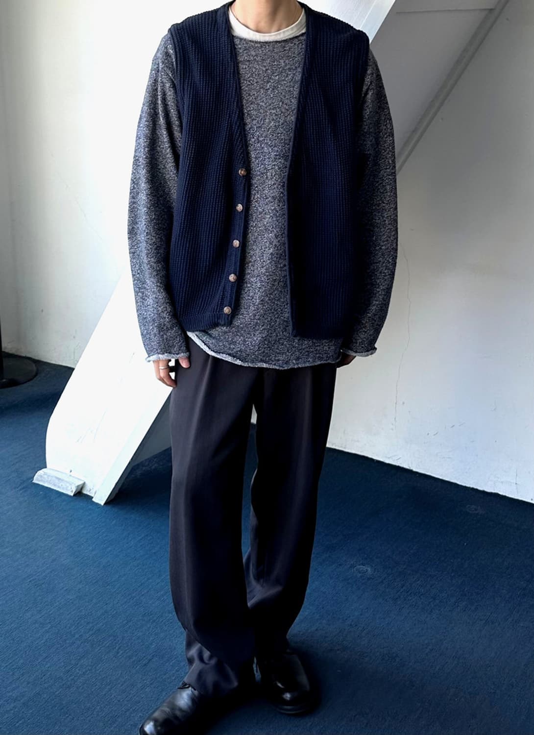 Cotton knitted design vest 상품이미지8