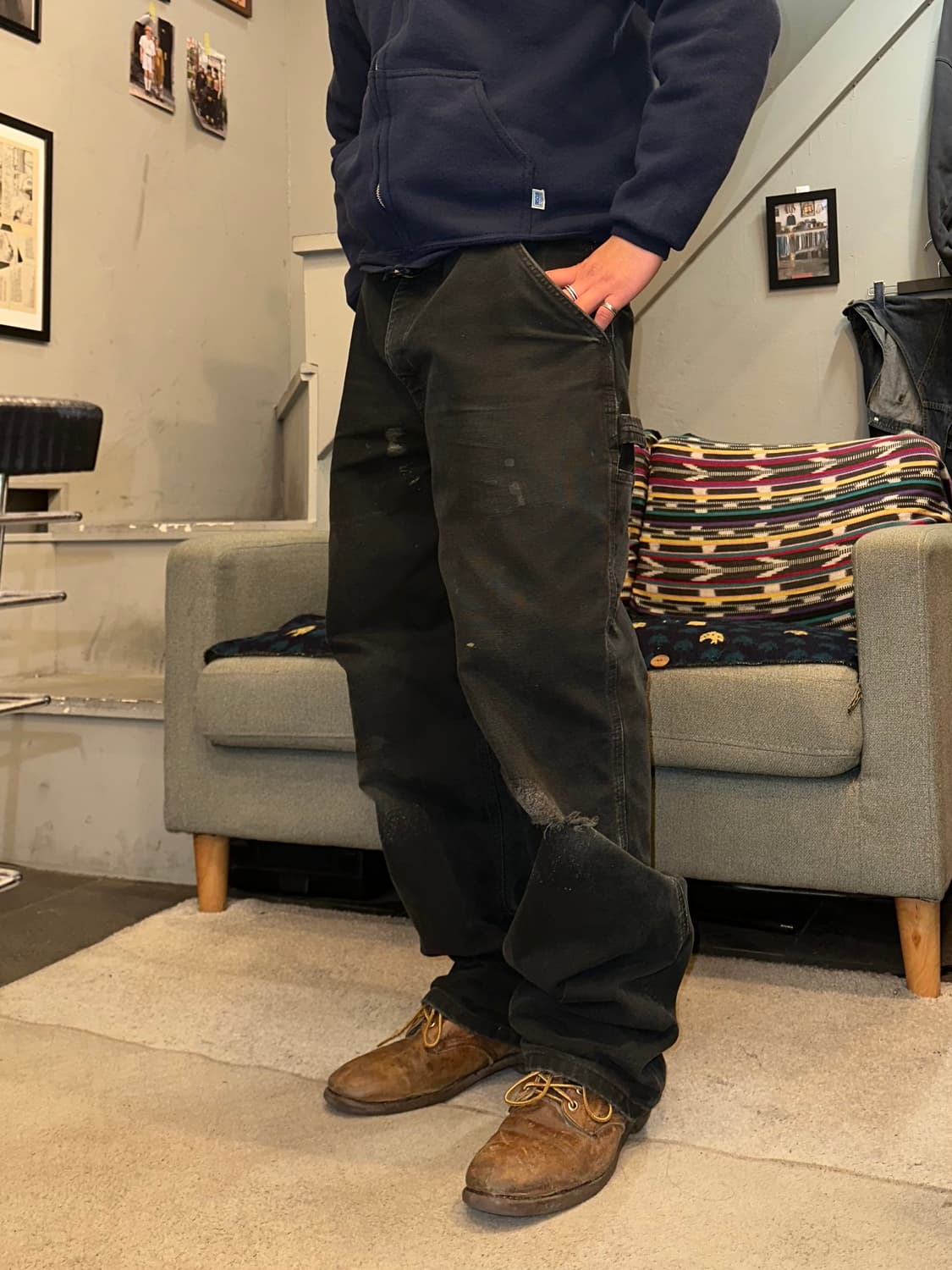 00’s Carhartt canvas distressed work PT 상품이미지1