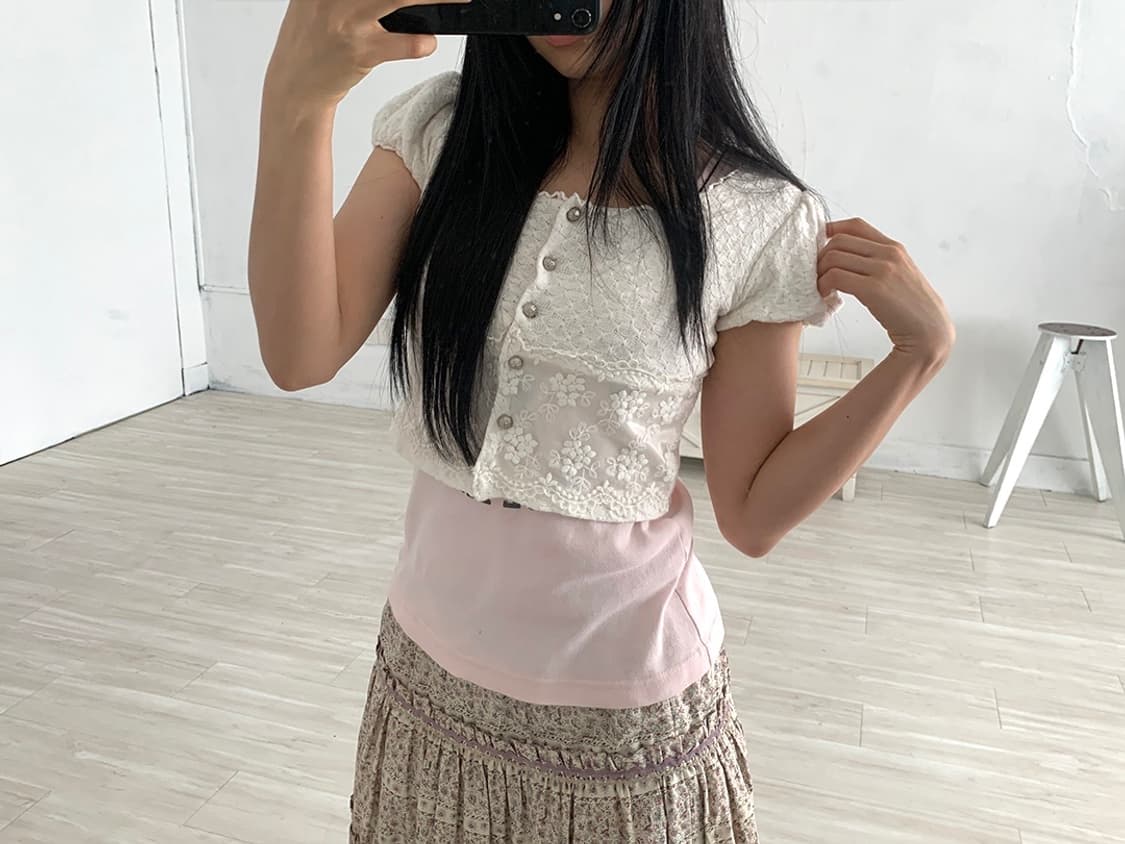 ROJITA Ivory Romantic Cropped Cardigan 상품이미지2