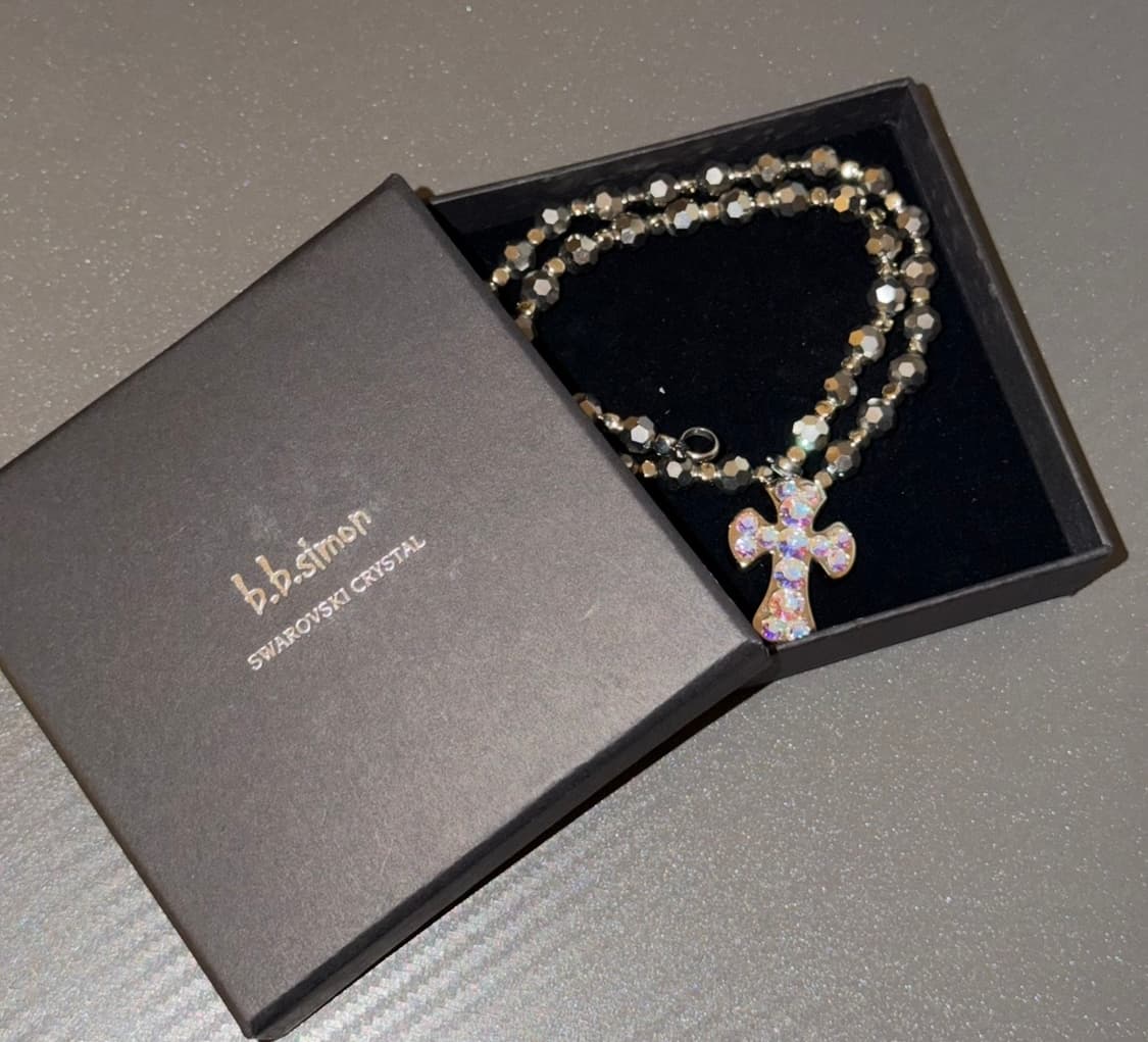 (20inch) b.b.simon 비비시몬 스와로브스키 목걸이 실버 상품이미지8