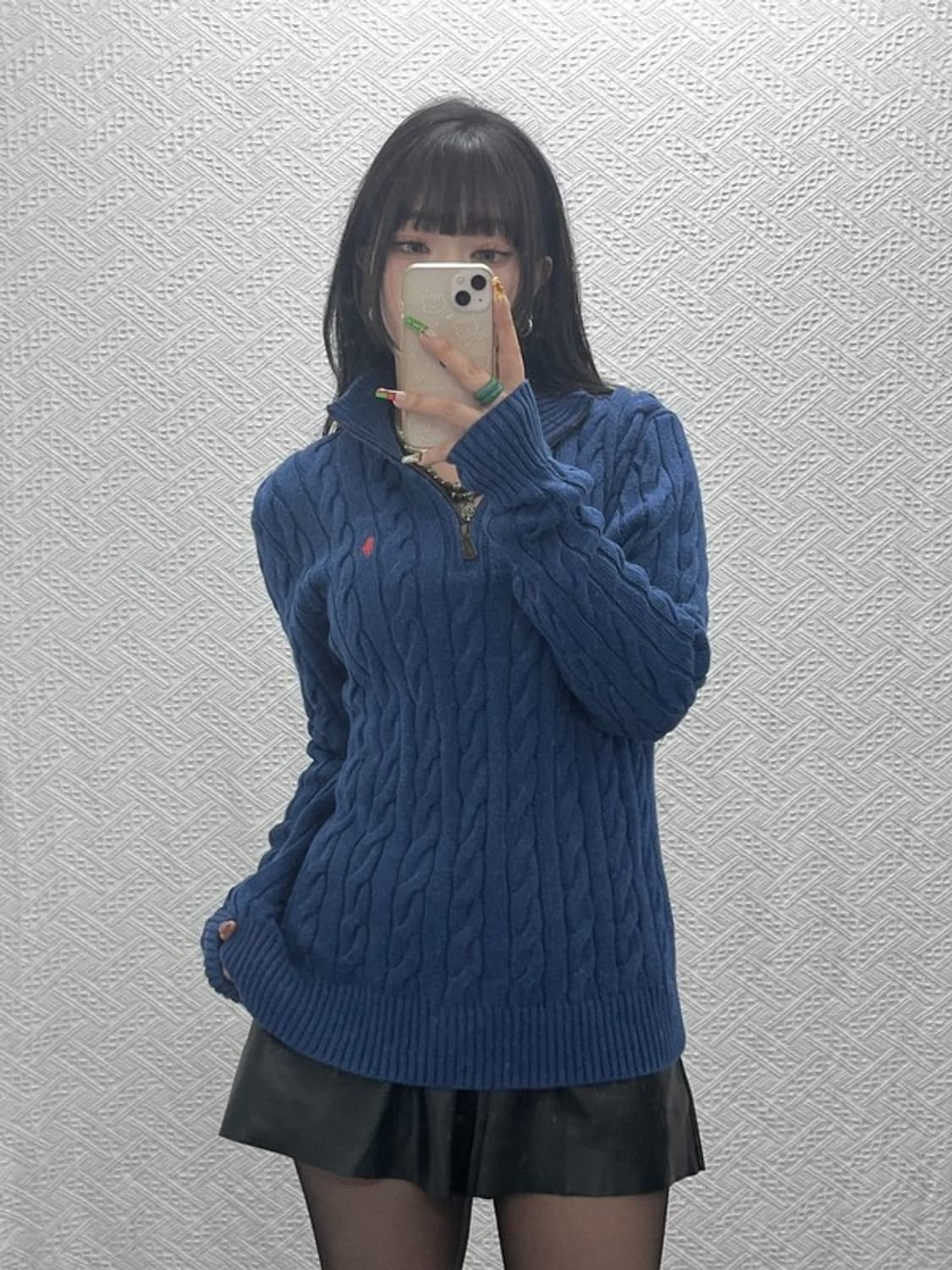 폴로 랄프로렌 폭닥 레트로 빈티지 반집업 꽈배기 니트 M C09501 상품이미지2