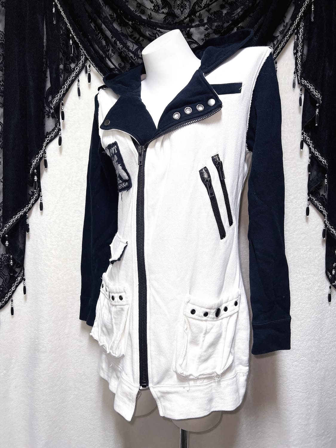 섹스팟리벤지 고스펑크 스컬 y2k 그런지 후드집업 자켓 emo 서브컬쳐 상품이미지2