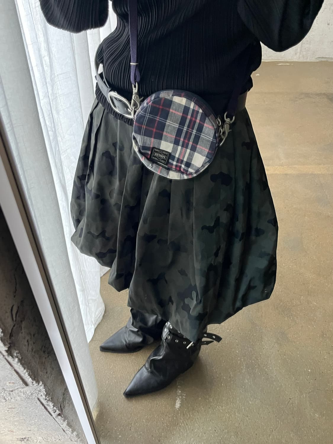 Porter 포터 타탄체크 원형 백  상품이미지2