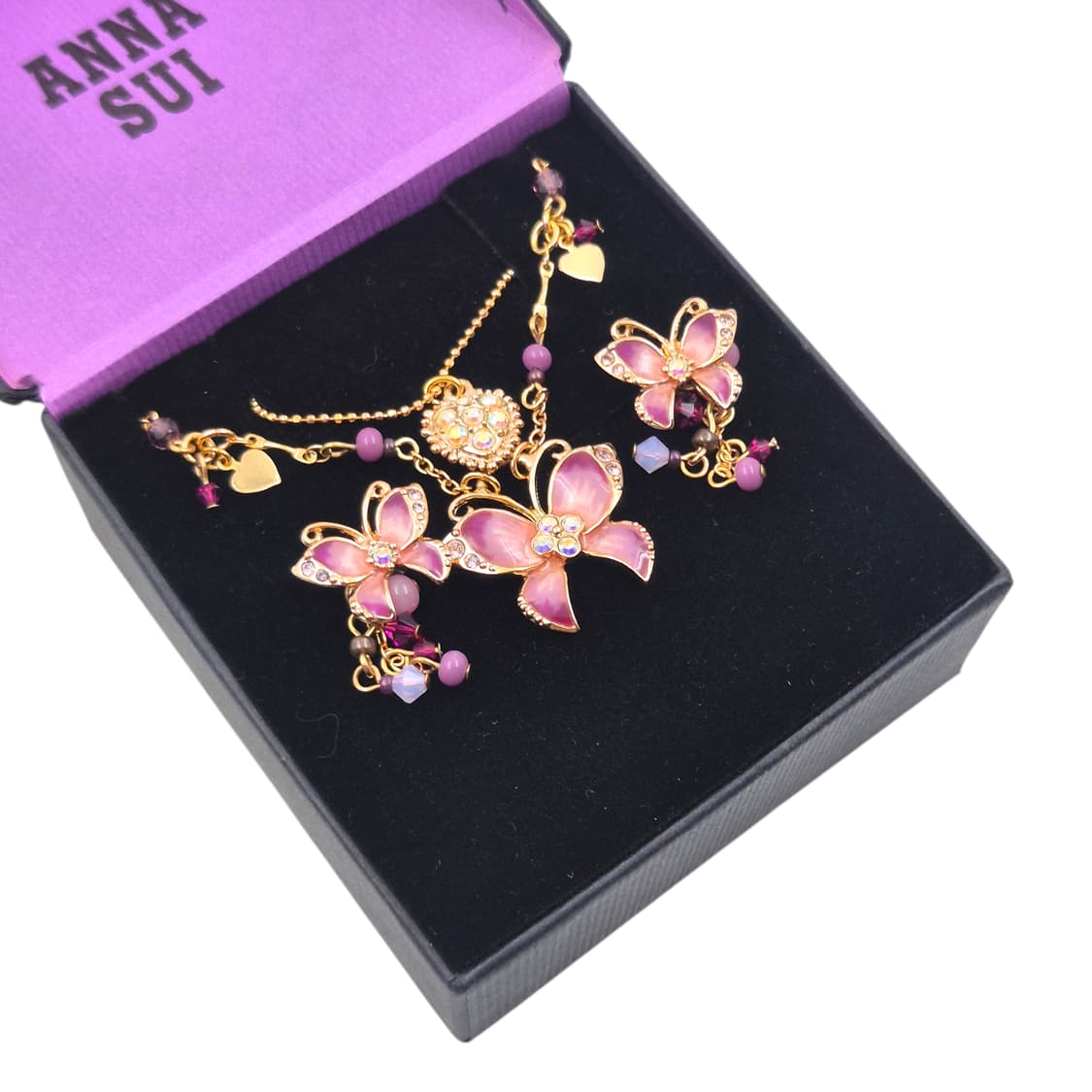 05s 안나수이 퍼플 나비 목걸이&귀걸이 세트 상품이미지1