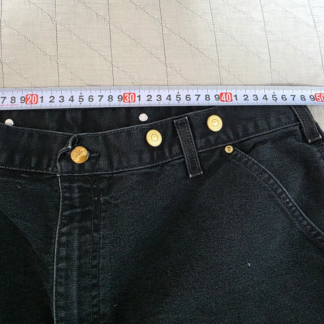 [40X30] 00s 빈티지 칼하트 더블니 B01 BLK 워크팬츠 상품이미지7