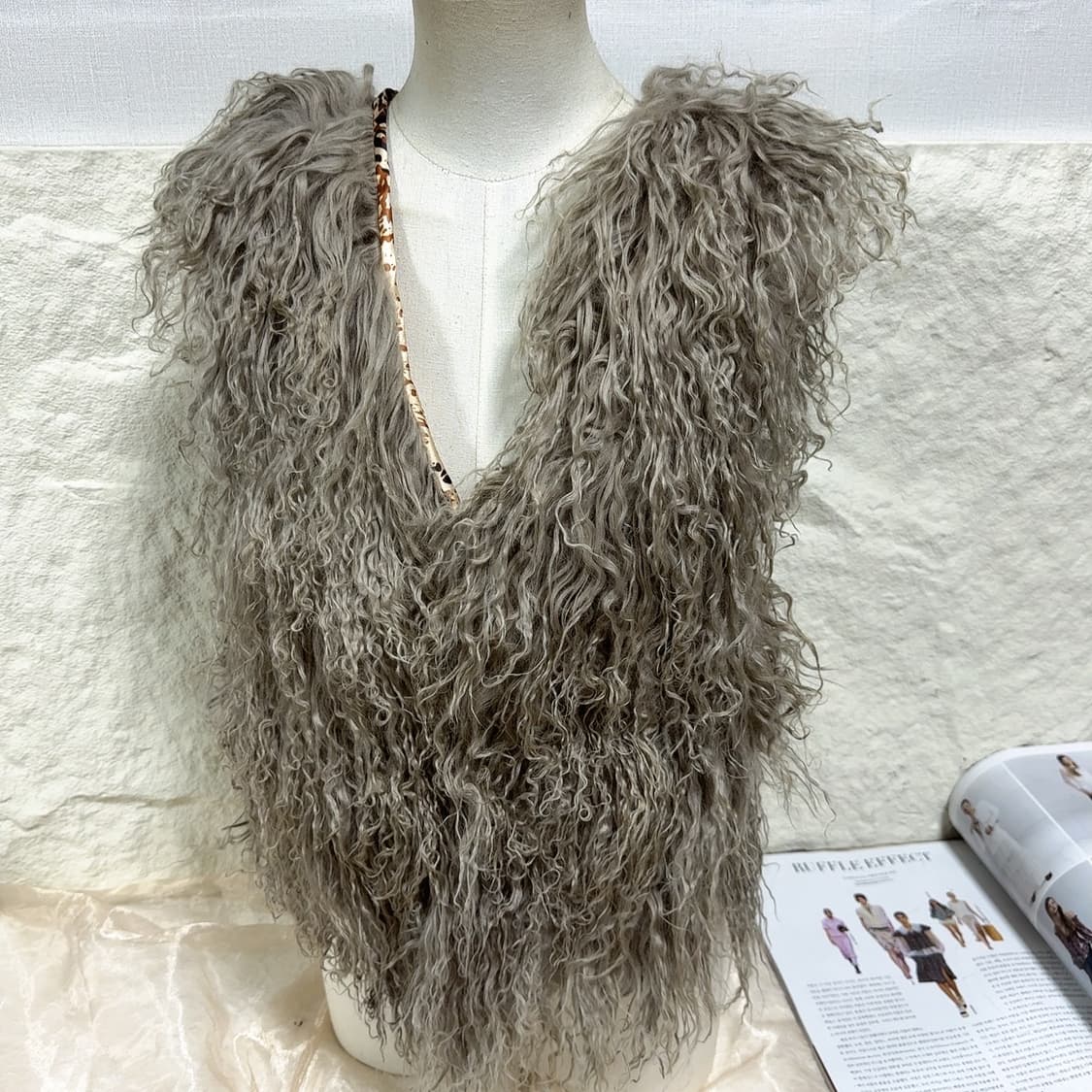 빈티지 그레이 양털 토스카나 조끼 베스트 상품이미지2