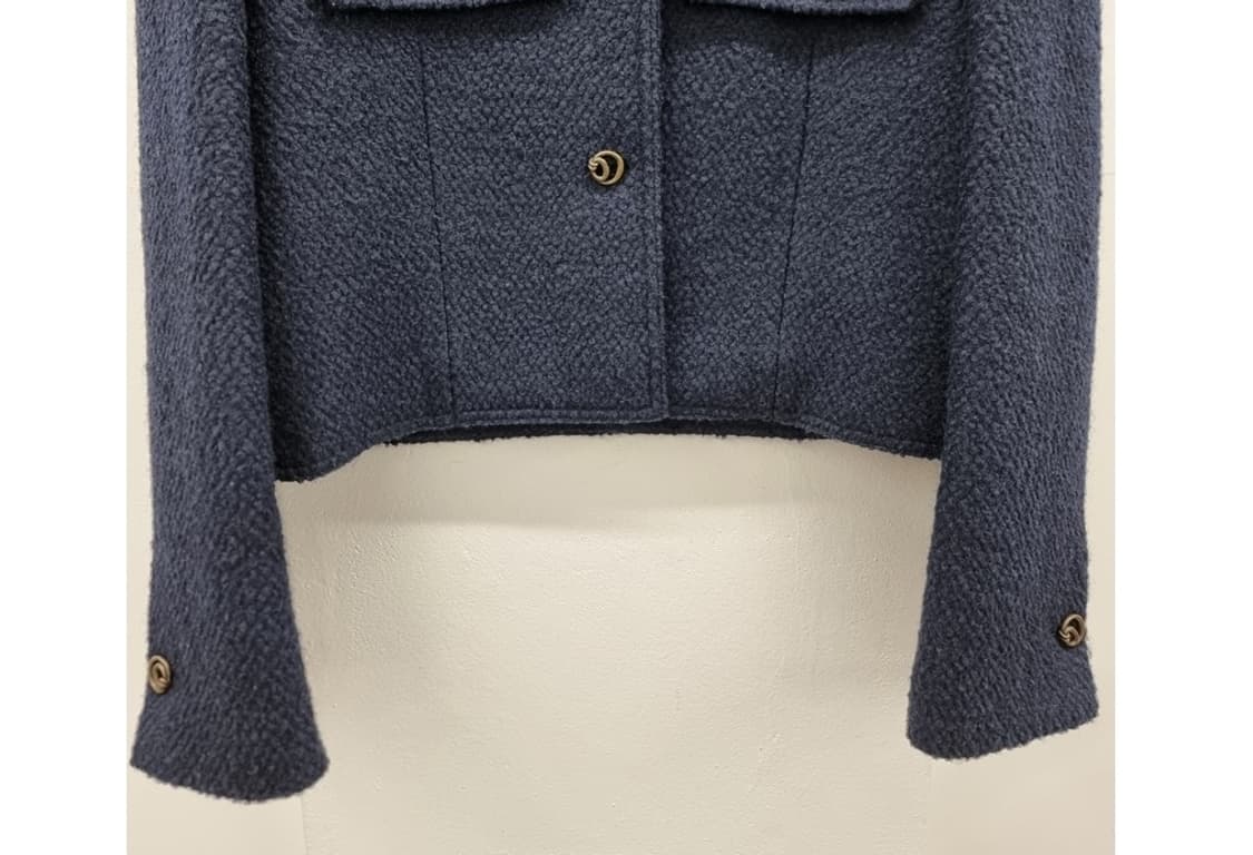 Button Tweed Jacket in Navy 상품이미지5