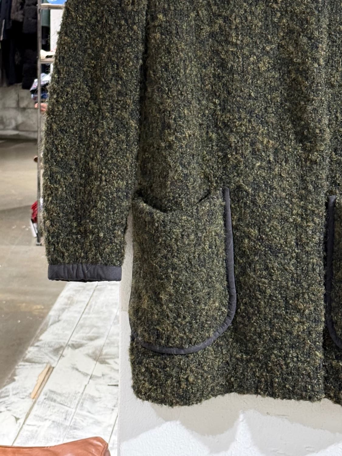 이자벨마랑 에뚜왈 딥 그린 부클 니트 코트 상품이미지4