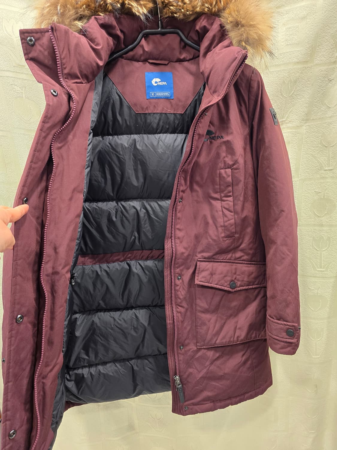 네파 여성 구스다운 패딩 90 (S) 버건디 상품이미지7