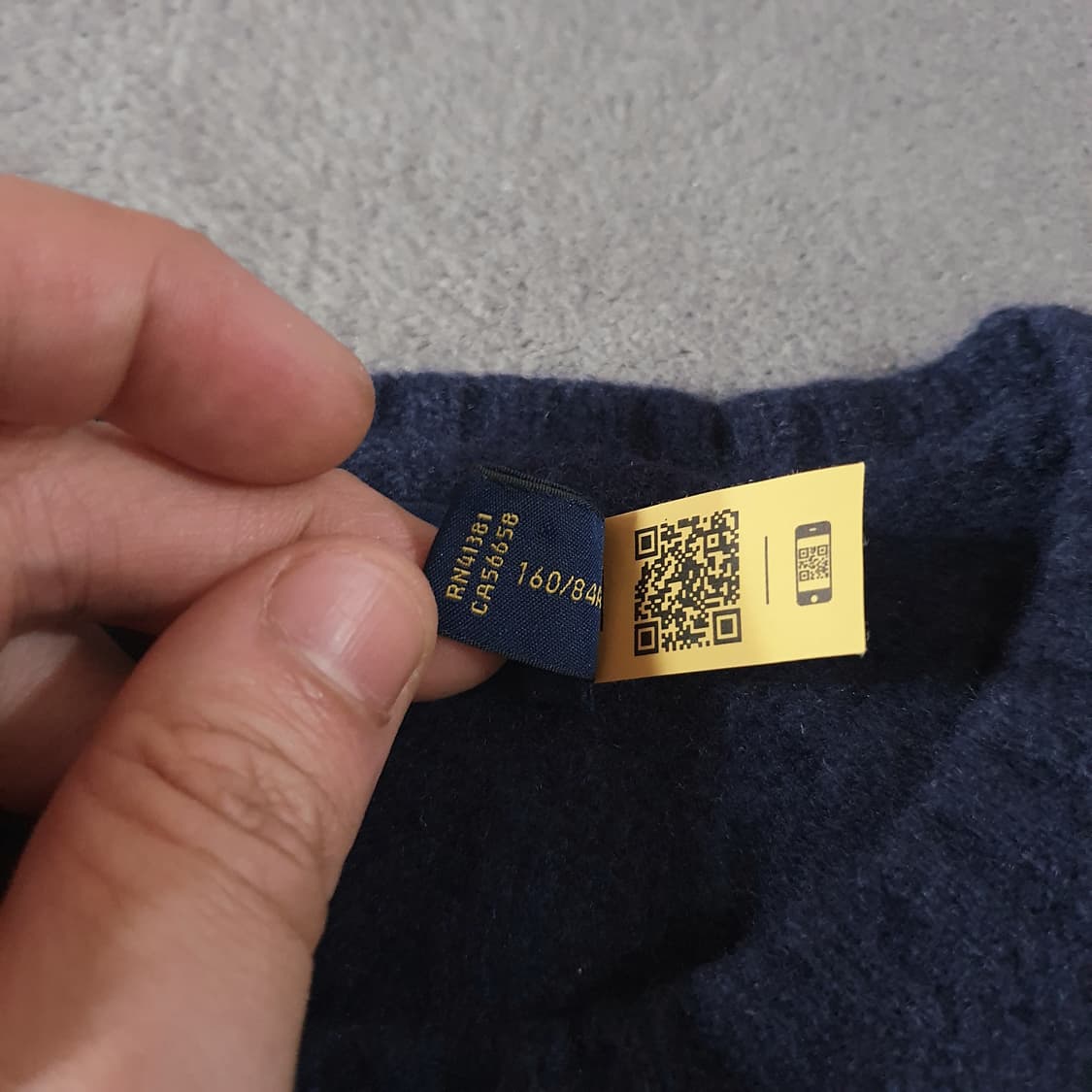 폴로 여성 울 캐시미어 케이블 반팔 니트 S 네이비 상품이미지5