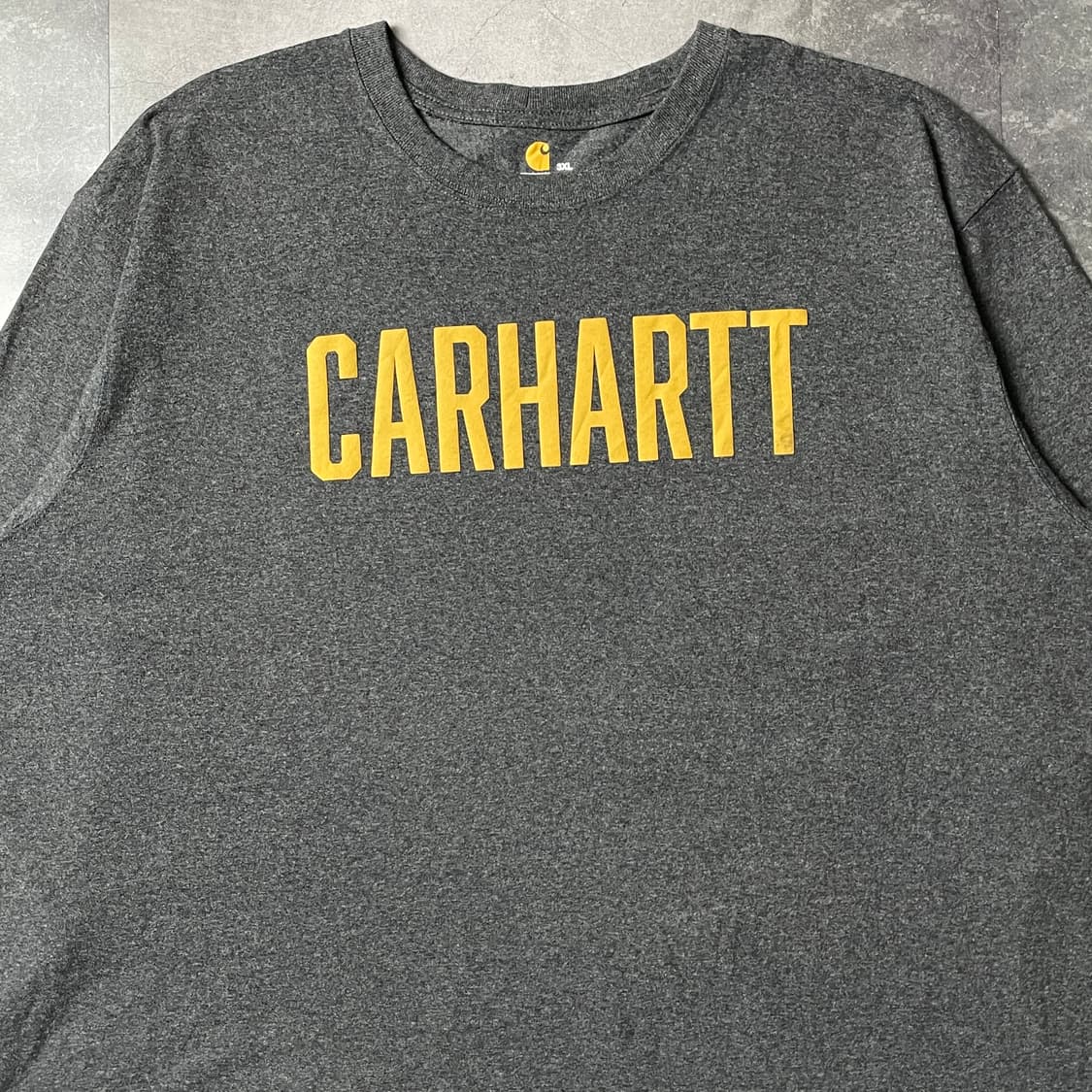 CARHARTT 칼하트 빈티지 차콜 레터링 긴팔 티셔츠 A00889 상품이미지3