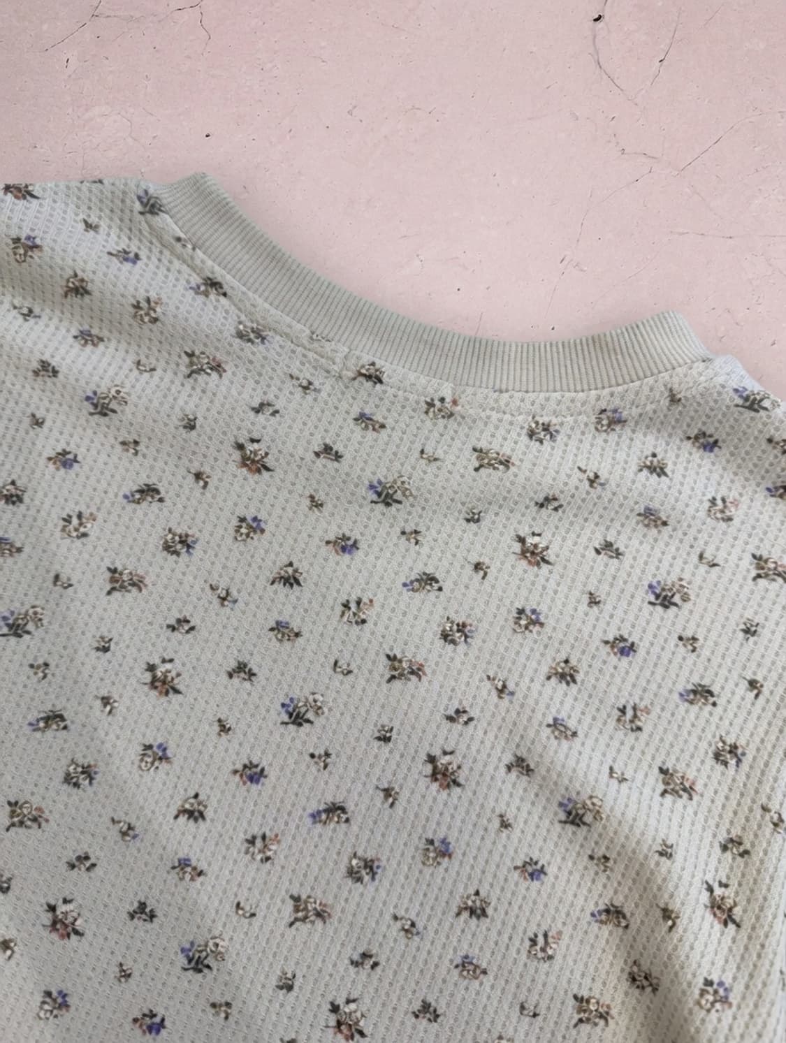 Cinema club vintage floral waffle top 상품이미지5