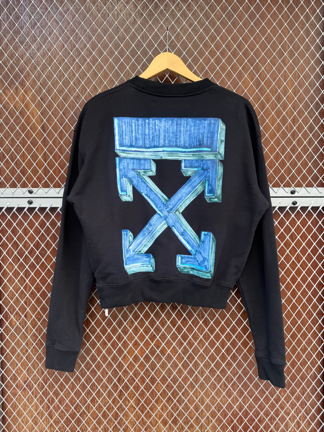 오프화이트 off white 마커애로우 로고 블랙 맨투맨 티셔츠 S 상품이미지1