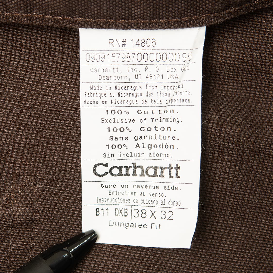 [38] 00s 칼하트 B11 덕캔버스 덩가리 싱글니 워크팬츠 데드스탁  상품이미지10