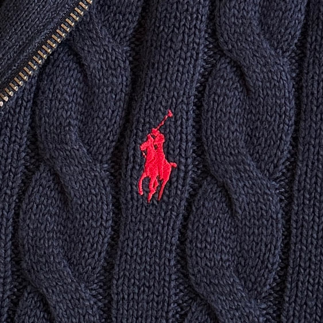폴로랄프로렌 꽈배기 하프집업 니트 네이비 상품이미지4