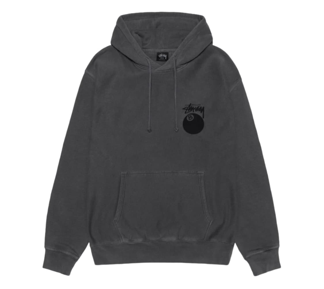 (미개봉 새제품) 스투시 8볼 피그먼트 다이드 후드 블랙(그레이) M 상품이미지1