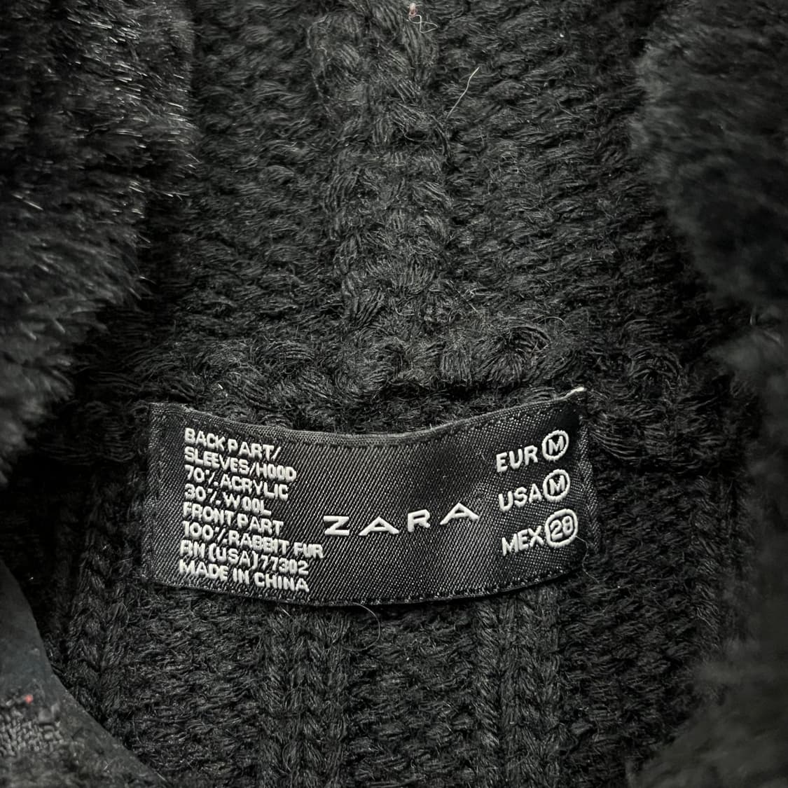 [우먼95] 자라 토끼털 니트 후드집업 상품이미지3