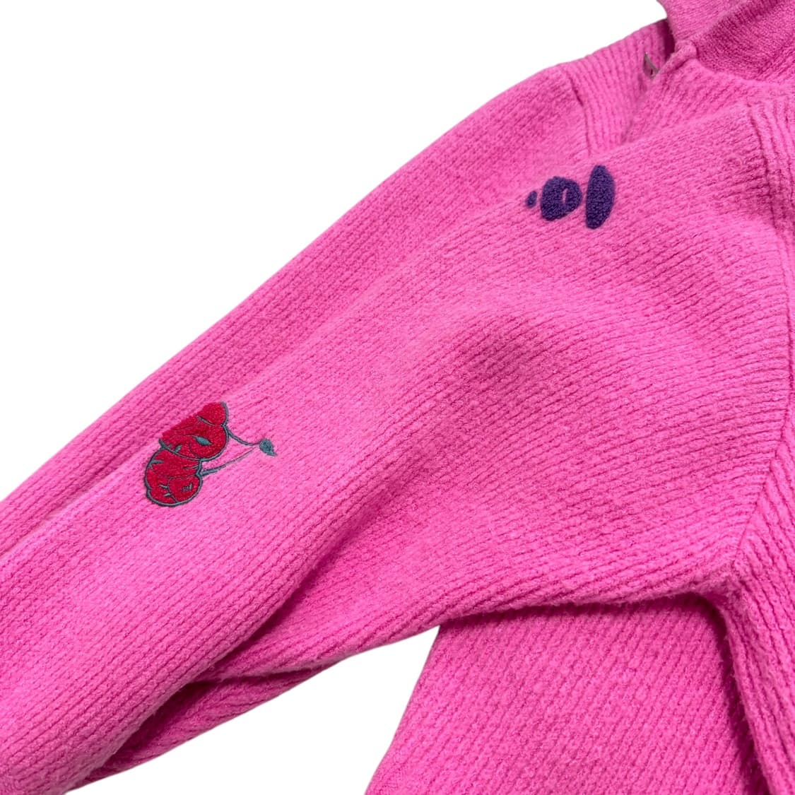 에이프 딸기우유 후드 오버 니트집업 상품이미지4