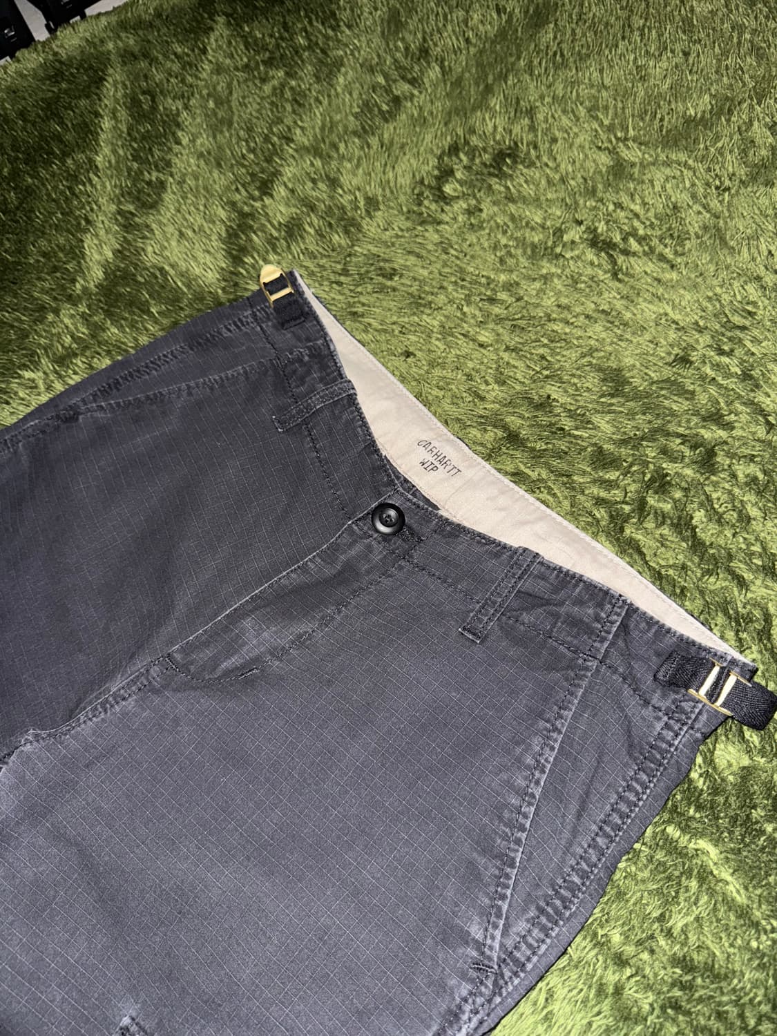 [30X32] 칼하트 WIP 립스탑 빈티지 워싱 카고 팬츠 블랙 상품이미지2