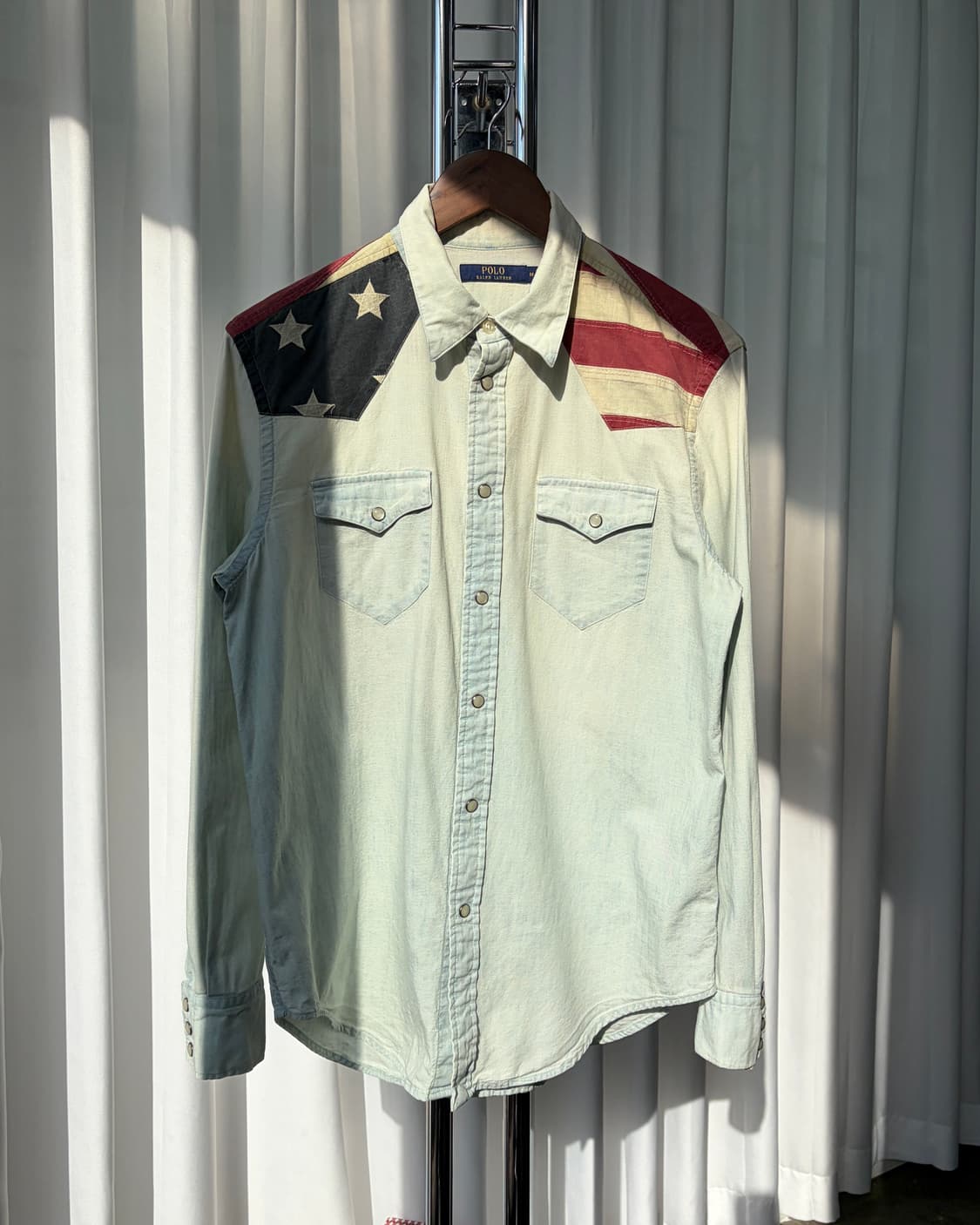 [M]폴로 랄프로렌 성조기 웨스턴 샴브레이 데님 셔츠 상품이미지3