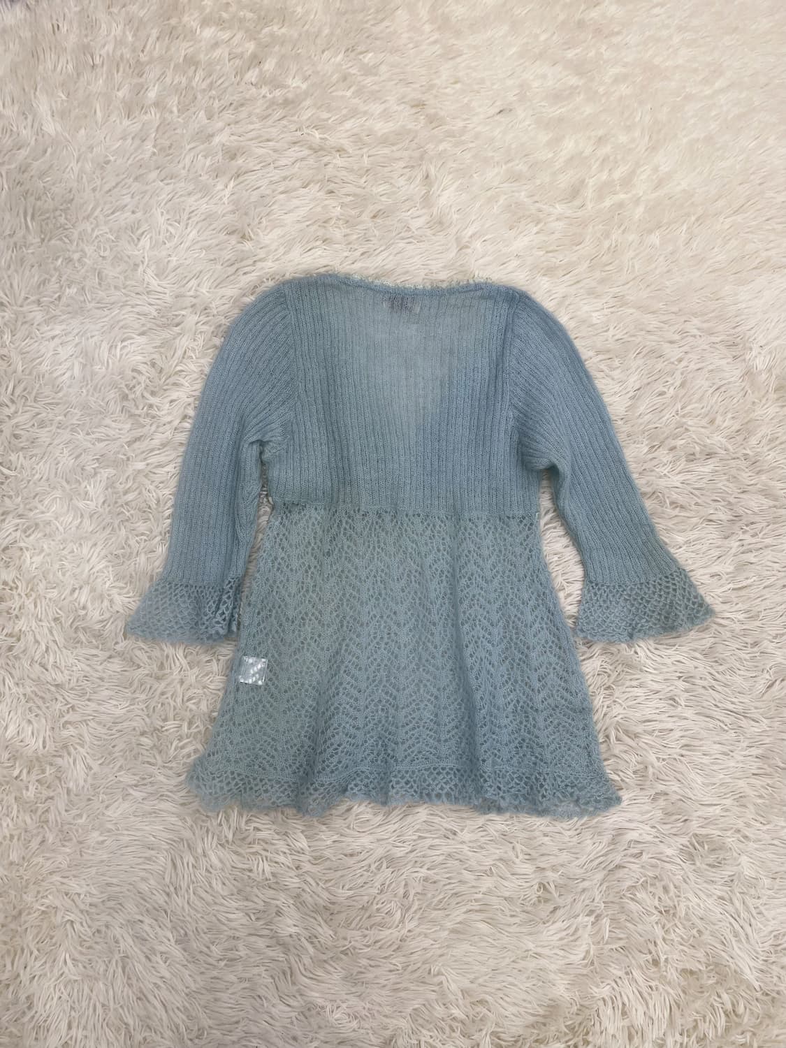00s 초판 리즈리사 아카이브 모헤어 크로쉐 플레어 롱슬리브 탑 상품이미지2