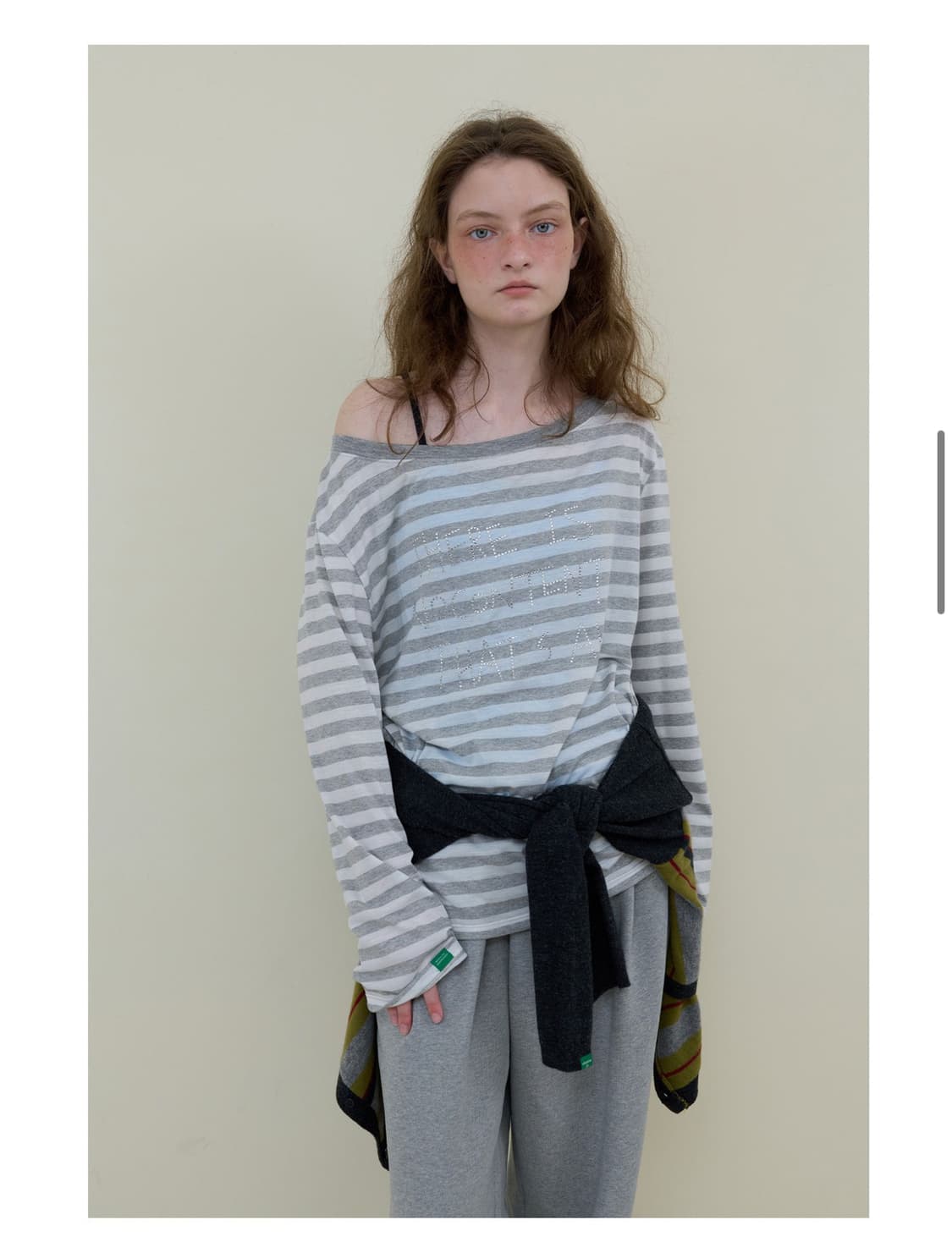 노컨텐츠 스트라이프 오프숄더 상품이미지1