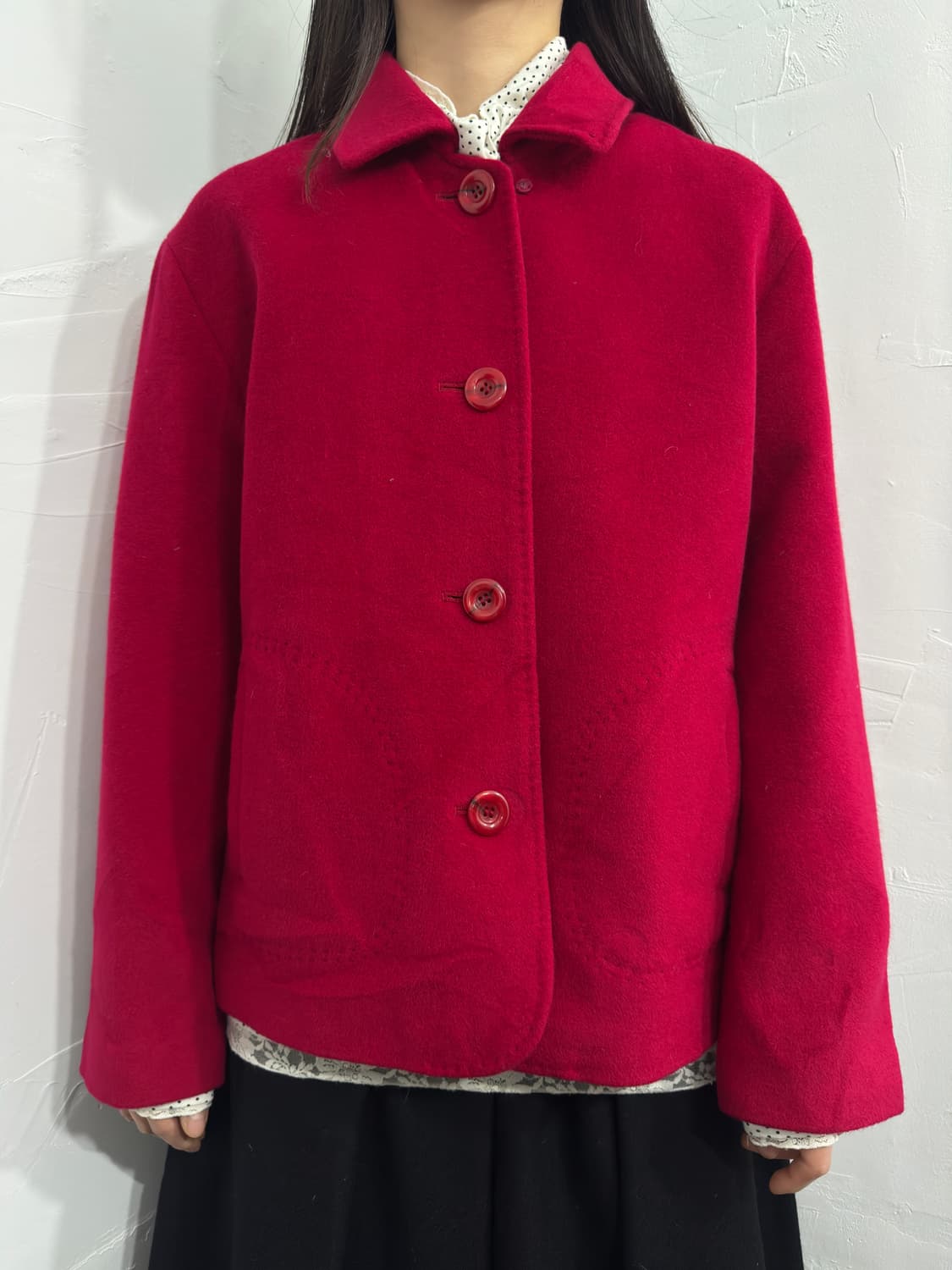 red button wool jacket 상품이미지1