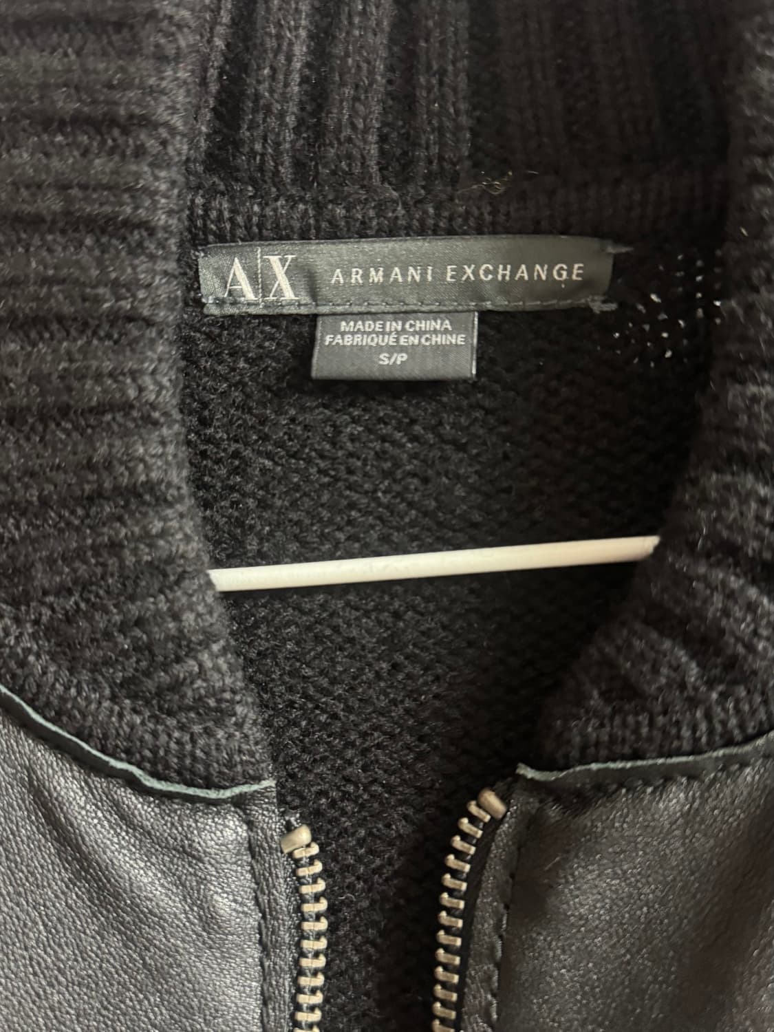아르마니 익스체인지 투웨이 레더 니트 자켓  상품이미지6