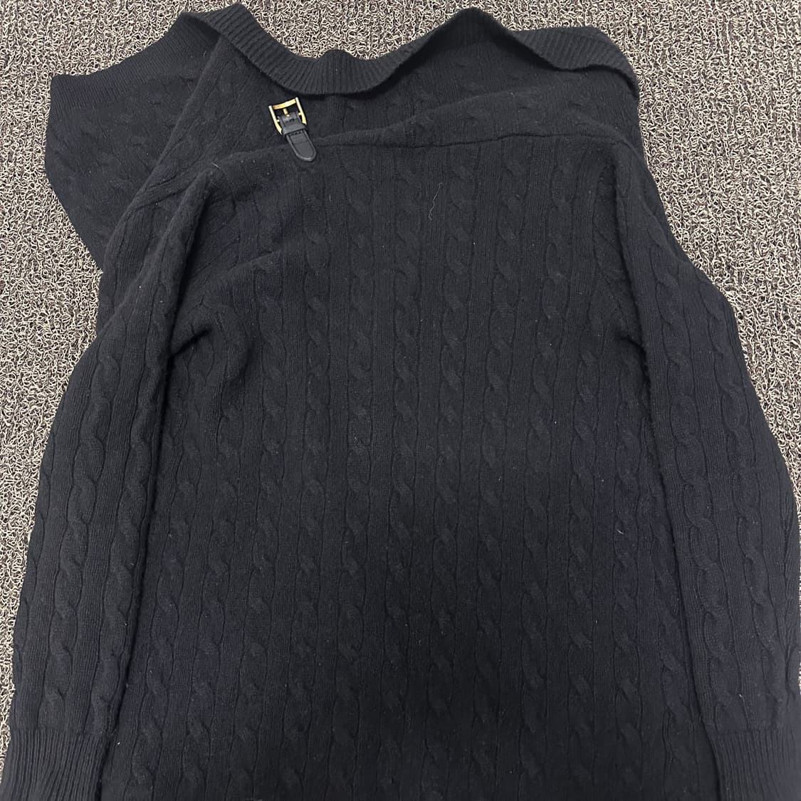 POLO 폴로 랄프로렌 여성 케이블 니트 가디건 블랙 M 상품이미지5