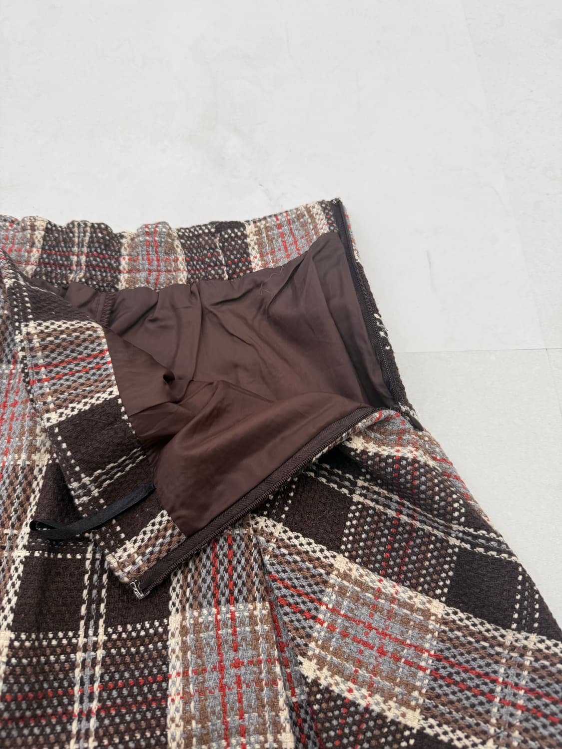 브라운 체크 플리츠 미니 스커트  상품이미지4