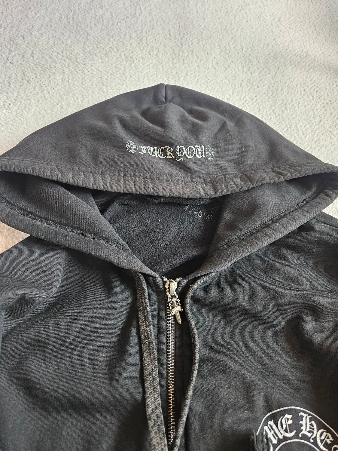 [XL] 크롬하츠 홀스슈 퍽유 로고 후드집업 상품이미지5