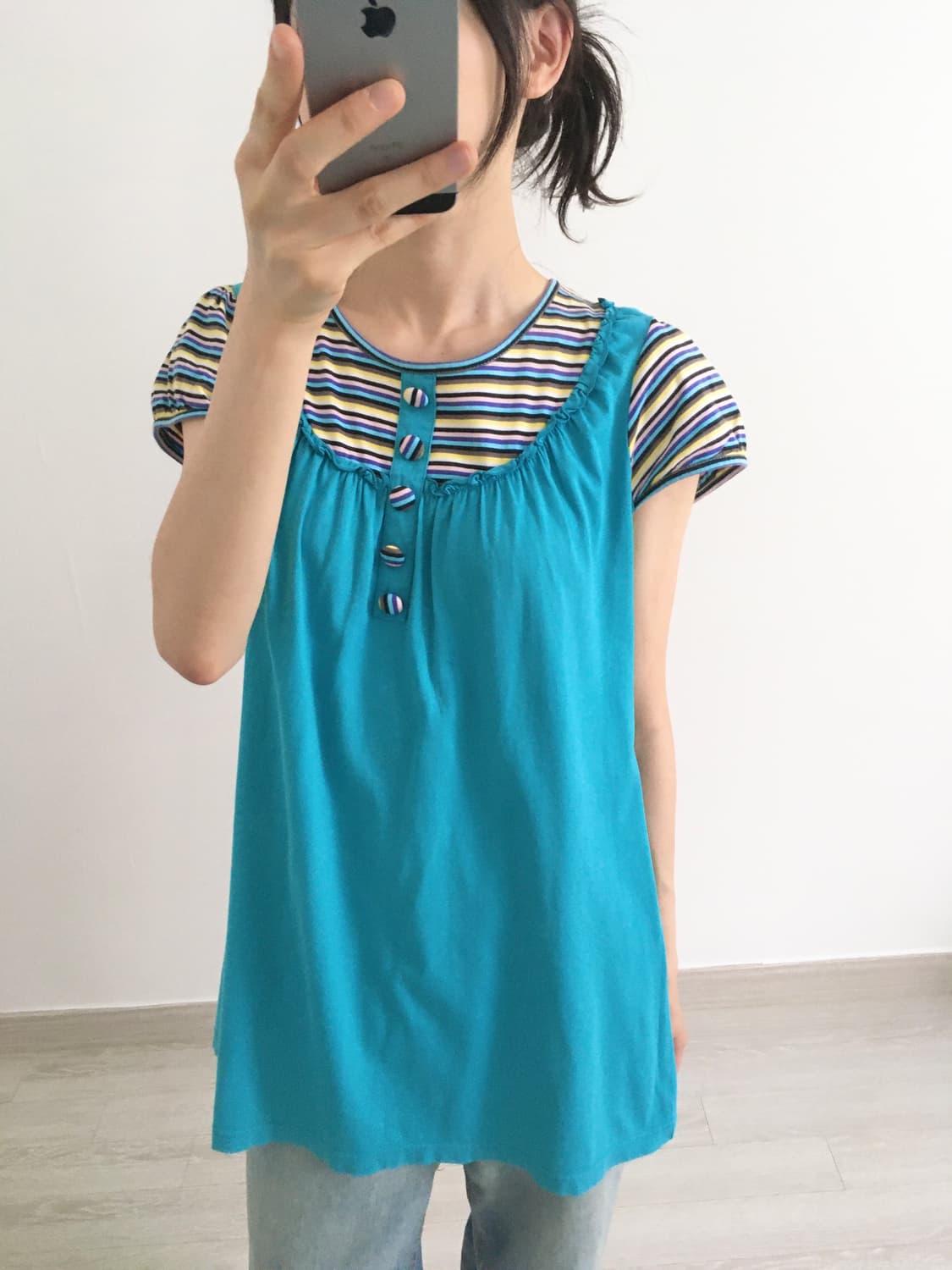 turquise stripe top 상품이미지3