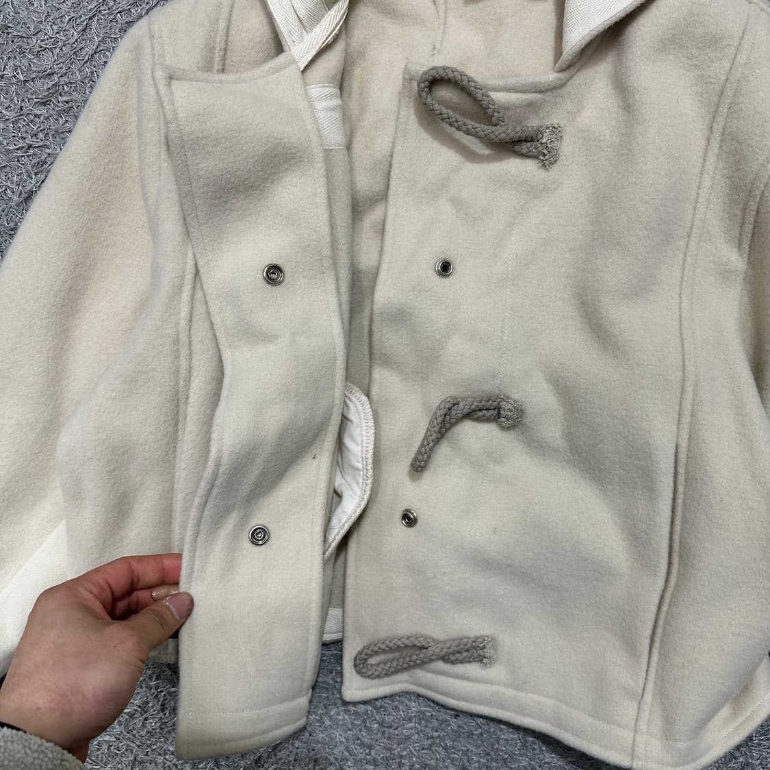 [우먼90-95] 허클로젯 크롭더플코트 상품이미지3