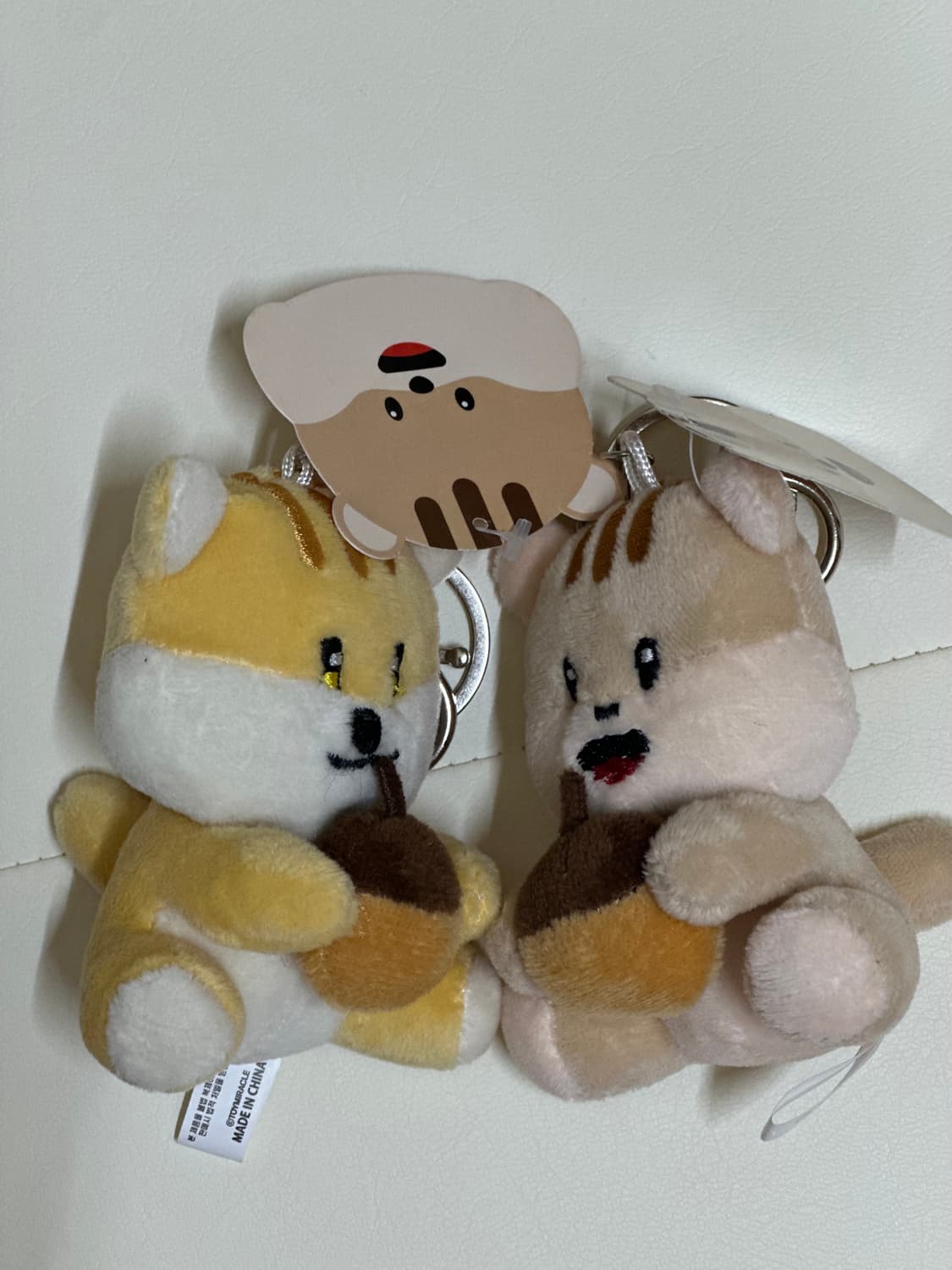 다람쥐인형 키링 / 약 8cm / 옐로우/ 베이지 상품이미지2