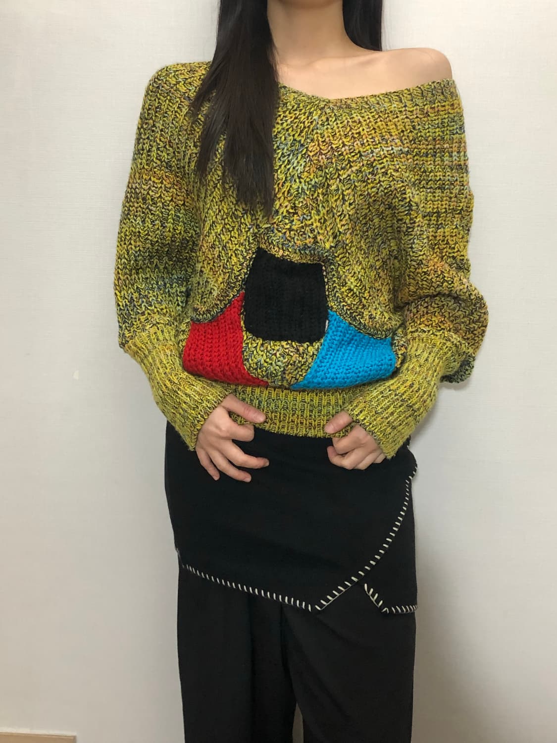 빈티지 비비드 포켓 니트 상품이미지3