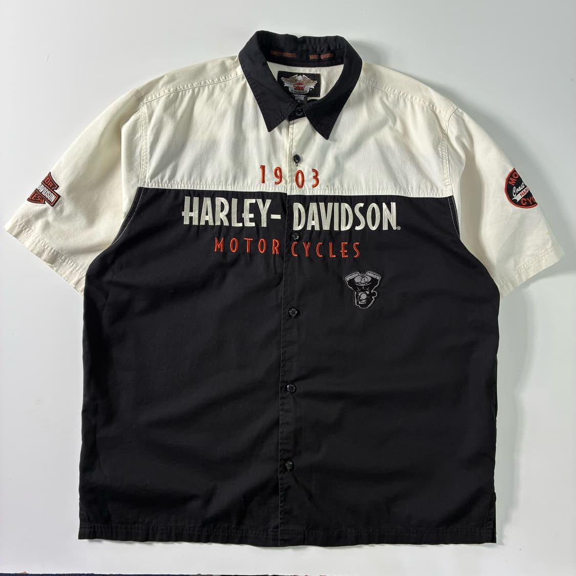 Harley davidson  할리 데이비슨 실루엣 쉴드 반팔 셔츠 상품이미지1