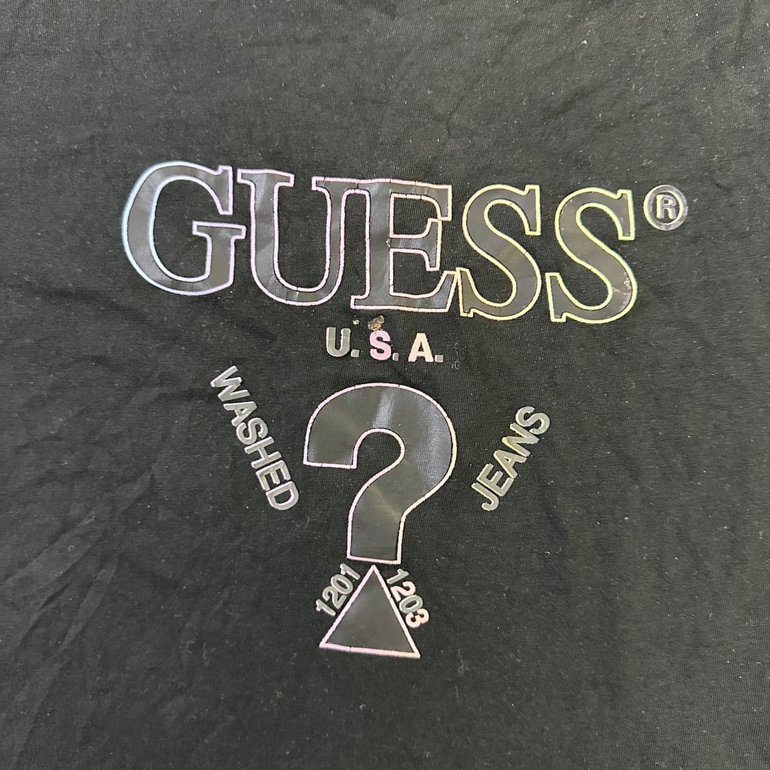 XL 게스 블랙 그래픽 크루넥 반팔  0331D 상품이미지5