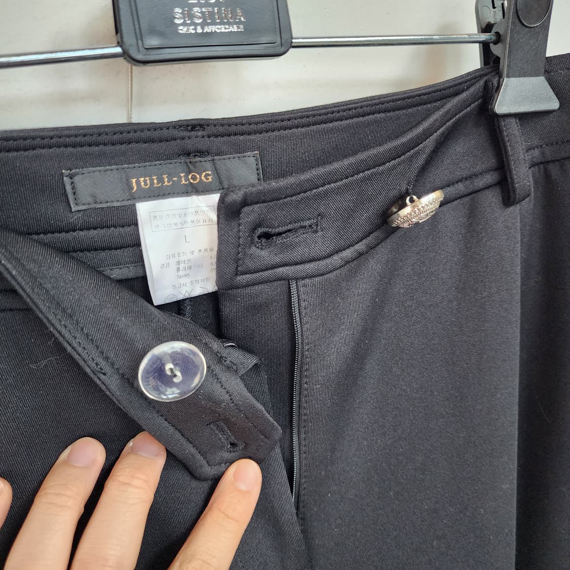 JULL LOG 블랙 와이드 팬츠 상품이미지3