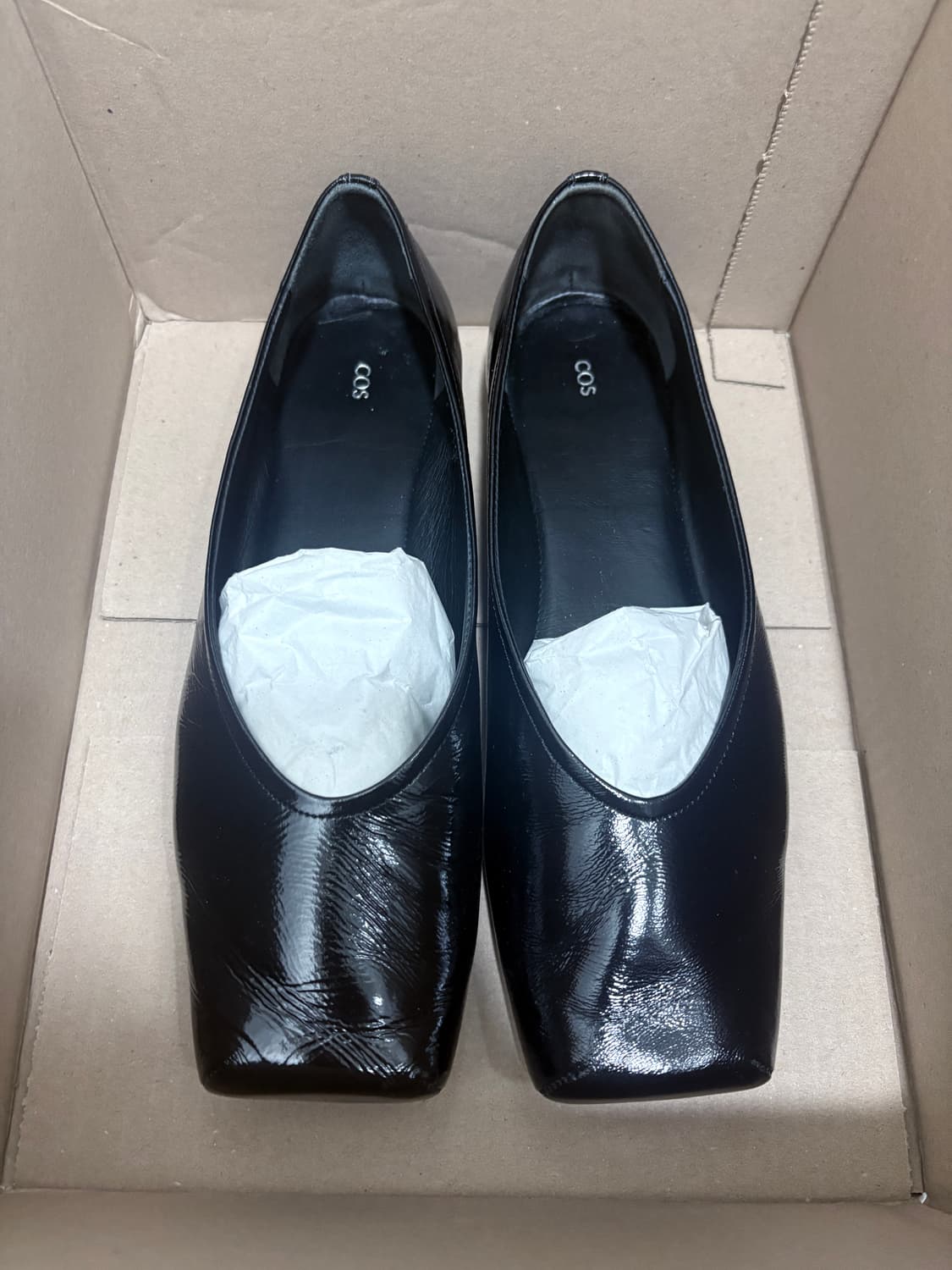 코스 스퀘어 토 발레 플랫 블랙 40 상품이미지3