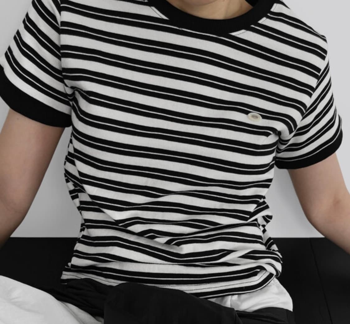 어텀 스트라이프 반팔티셔츠 상품이미지2