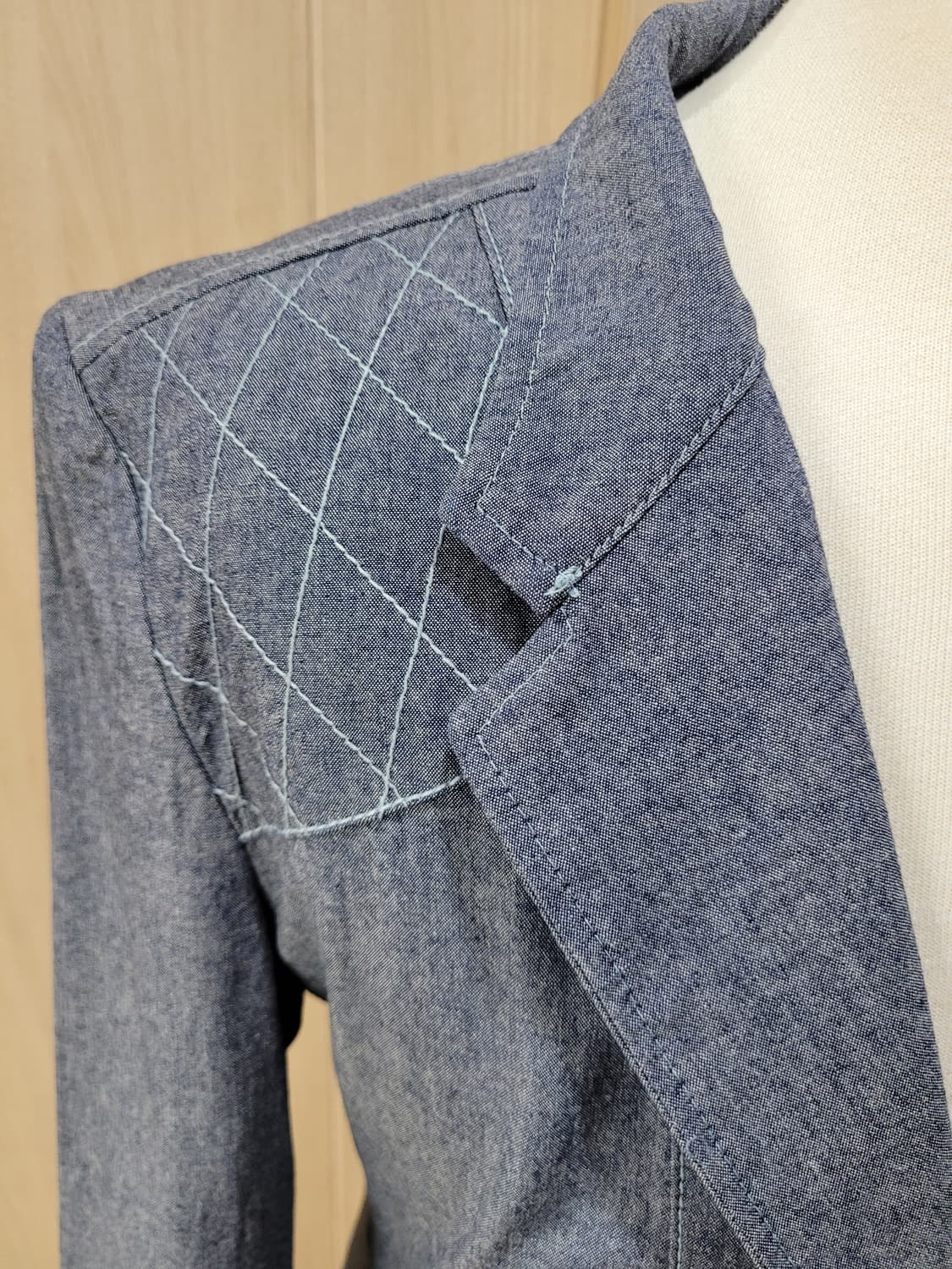 캘번 KELBURN 남자 샴브레이 사파리자켓 105 블루 상품이미지3