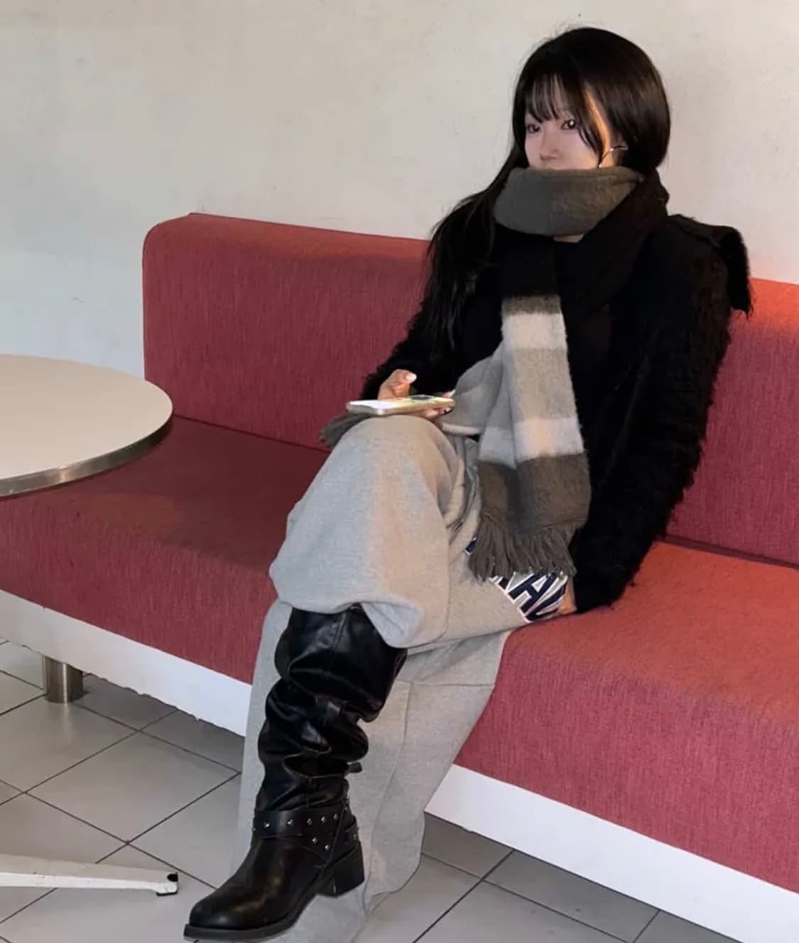 EEERRR Stripe brushed wool knit muffler  상품이미지2